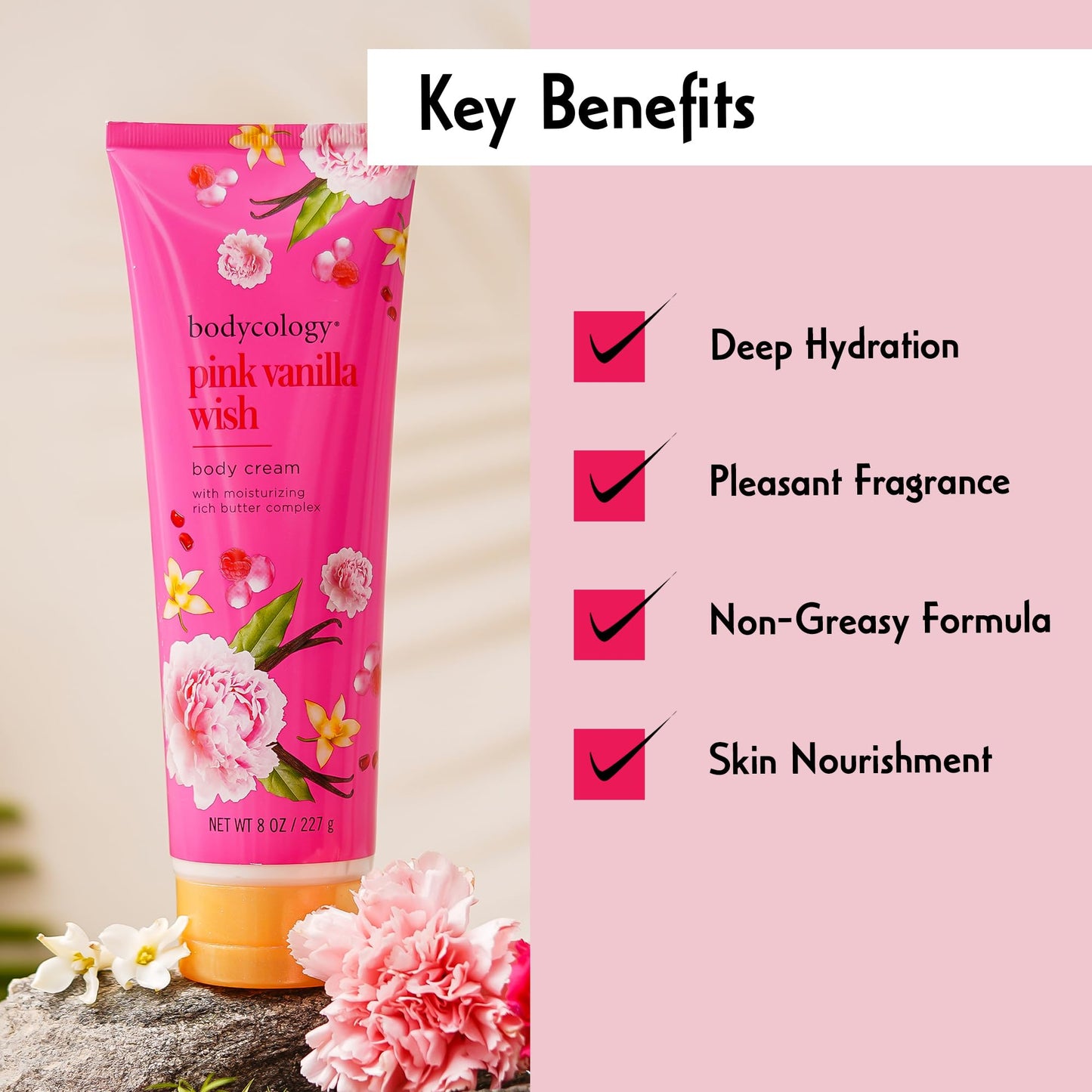 Bodycology Shea Butter Body Cream, Pink Vanilla Wish, 8 oz Beauty & Personal Care Bodycology