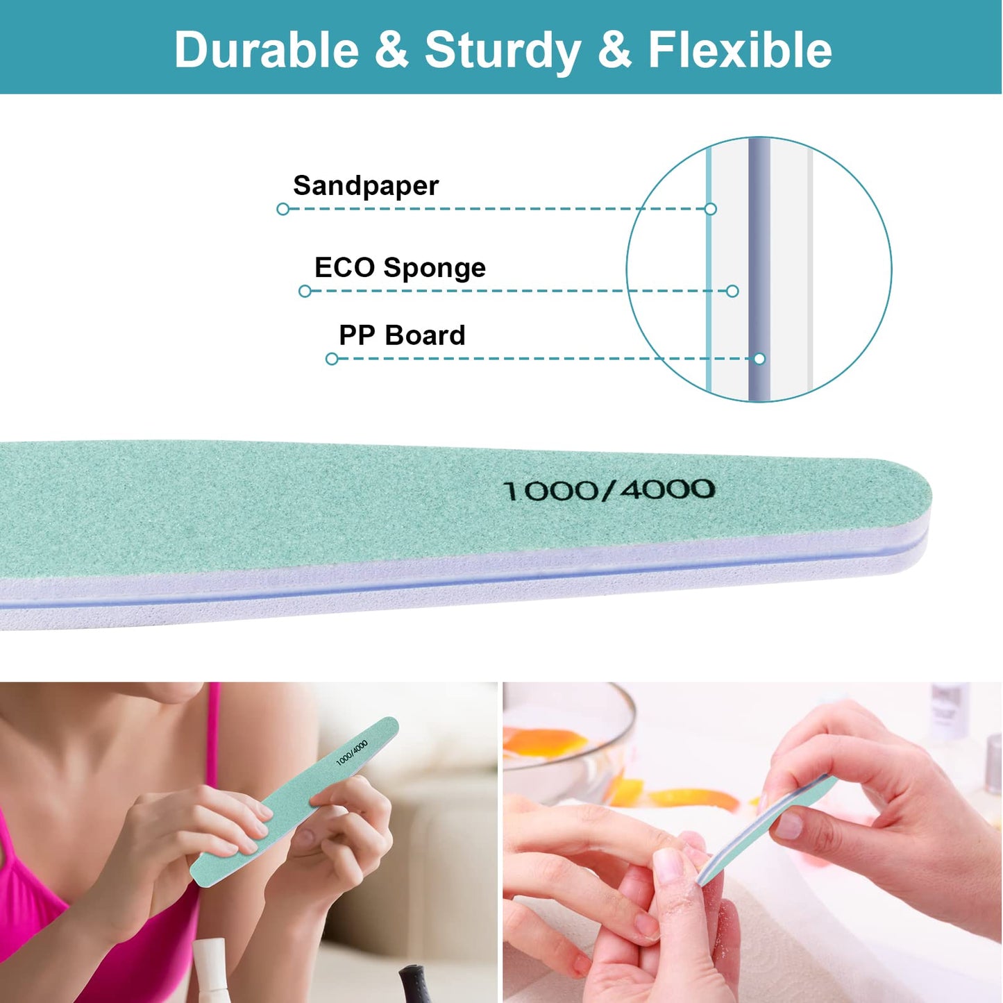 Diesisa 15pcs 1000/4000 Grit Nail Files for Natural Nails, Emery Boards for Natural Files, Double-Sided Nail Buffering Manicure Pedicure Nail Supplies Beauty & Personal Care Diesisa