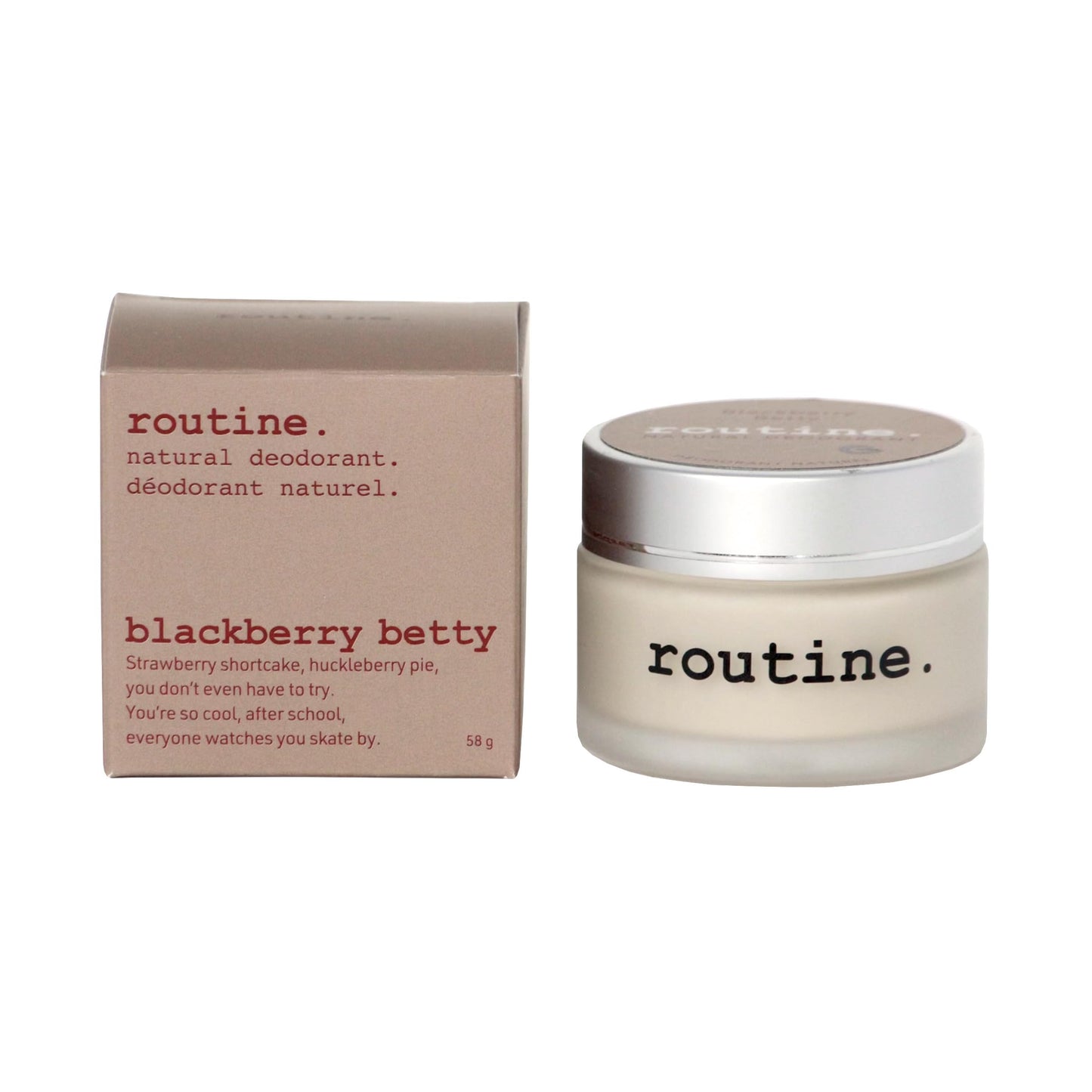 Routine. Natural and Aluminum Free Deodorant (2 Fluid Oz.) for Women and Men - BlackBerry Betty - Blackberry, Raspberry & Vanilla (Cream Jar Formula) Beauty and Personal Care Routine