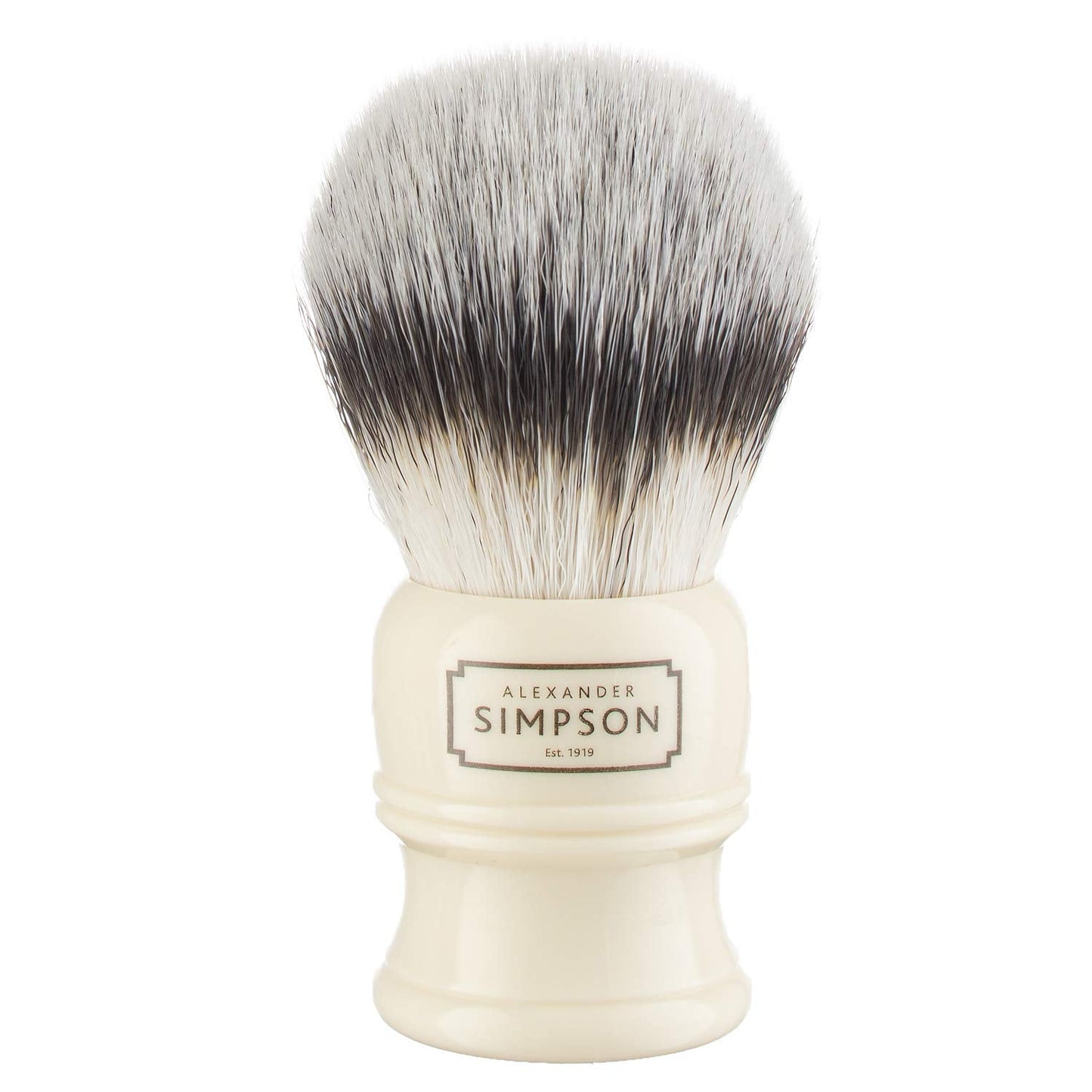 Alexander Simpsons Trafalgar 2 Shaving Brush - T2 Synthetic High Density Fibre Faux Handle Ivory - Simpson Shaving Brushes - Wet Shave Deluxe Thick Beauty and Personal Care Simpson Shaving Brushes