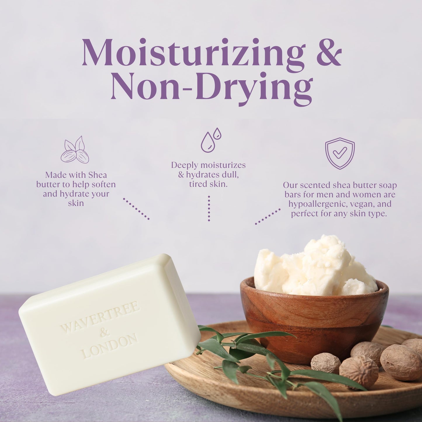Wavertree & London Sweet Pea & Jasmine Scented Natural Soap (2 Bars), 7oz Moisturizing French Triple Milled Soap Bars enriched with shea butter - Pure Beauty & Personal Care Wavertree & London
