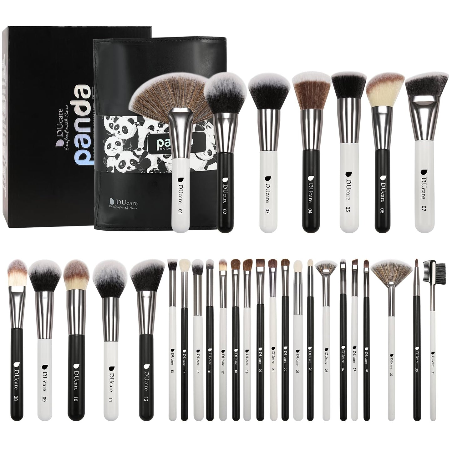 DUcare Professional Makeup Brushes Set 31Pcs Panda Series Makeup Brush Set Kabuki Foundation Blending Face Powder Blush Concealers Eye Shadows Beauty & Personal Care DUcare