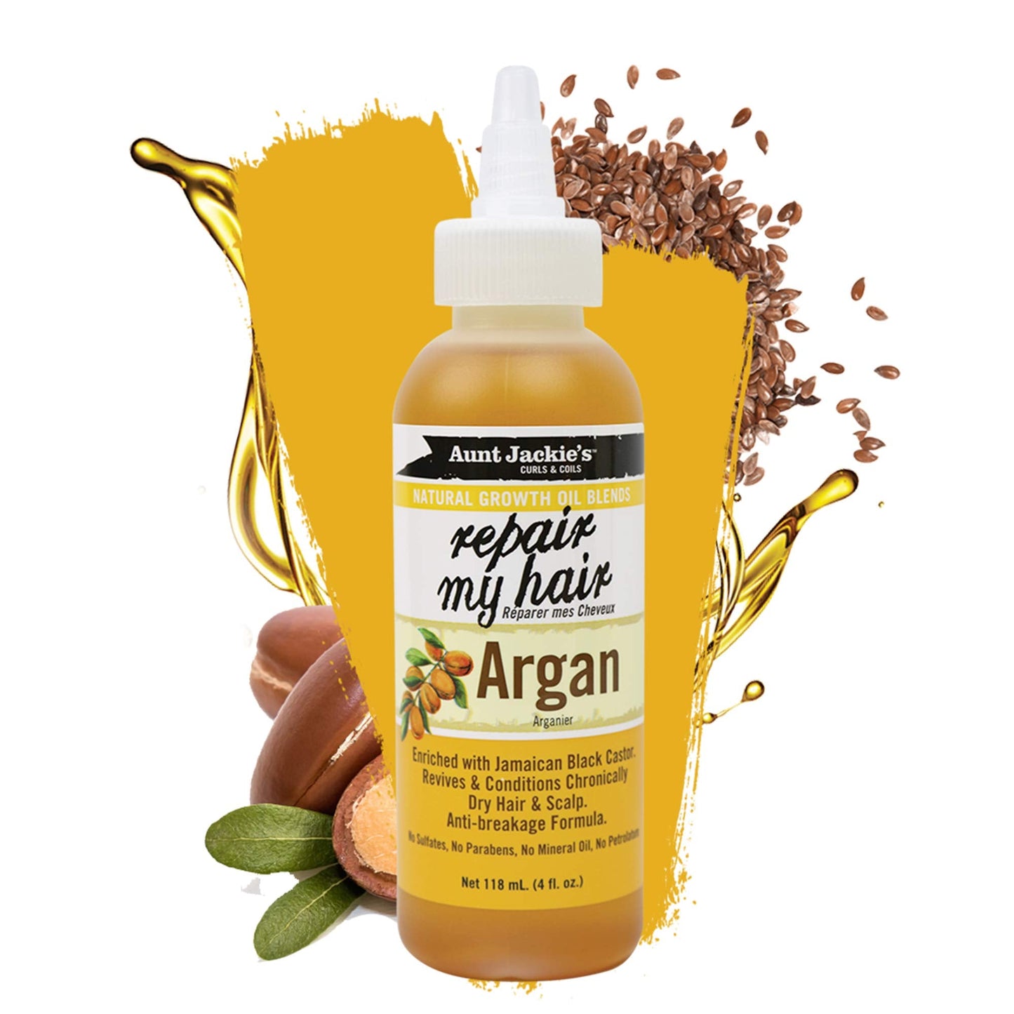 Aunt Jackie's Natural Growth Oil Blends Repair My Hair - Argan, Revives and Conditions Chronically Dry Hair and Scalp, Anti-Breakage Formula, 4 oz Beauty & Personal Care Aunt Jackie's