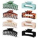 AWEELON 8PCS Large Hair Claw Clips for Women & Girls,Strong Hold Matte Claw Hair Clips for Thick Hair & Thin Hair 2 Styles Beauty & Personal Care AWEELON