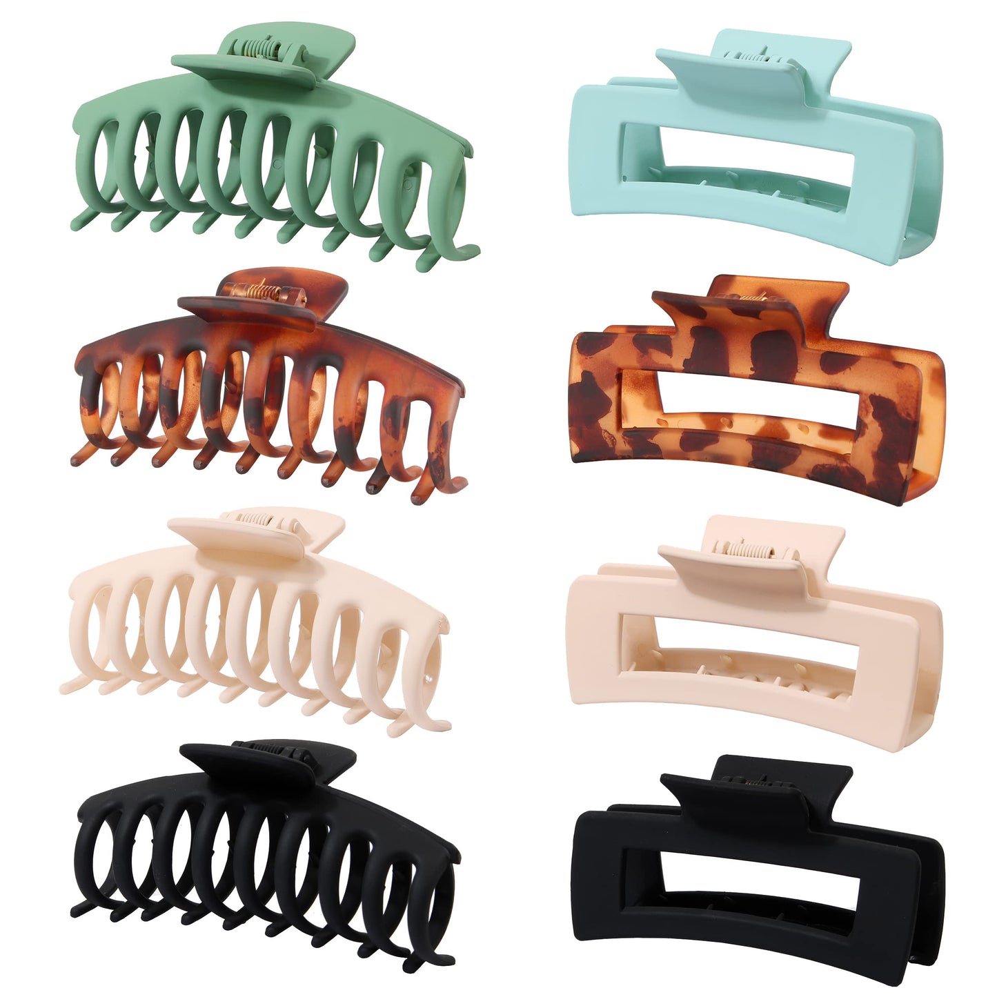 AWEELON 8PCS Large Hair Claw Clips for Women & Girls,Strong Hold Matte Claw Hair Clips for Thick Hair & Thin Hair 2 Styles Beauty & Personal Care AWEELON