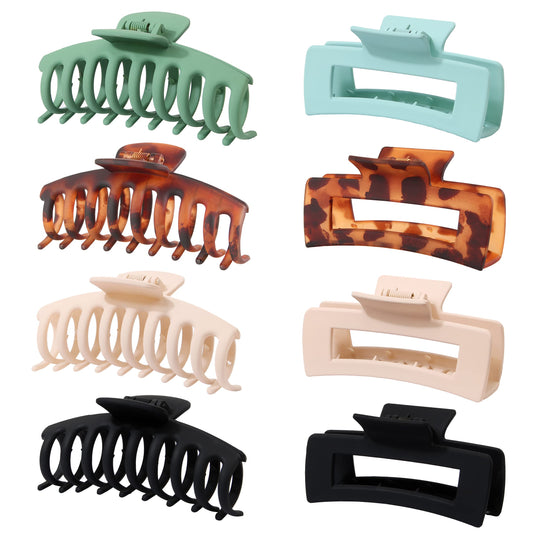 AWEELON 8PCS Large Hair Claw Clips for Women & Girls,Strong Hold Matte Claw Hair Clips for Thick Hair & Thin Hair 2 Styles Beauty & Personal Care AWEELON