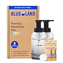 BLUELAND Hand Soap Duo, 2 Refillable Glass Foaming Hand Soap Dispensers with 8 Refill Tablets, Variety Scents, 8 x 9 Fl oz Beauty & Personal Care BLUELAND