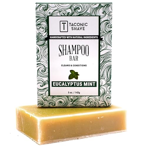 Taconic Shave, Natural Eucalyptus Mint Hair Shampoo Bar - Handcrafted in the USA - 5.0 oz.- Leaves hair Clean, Soft and Conditioned. Beauty & Personal Care Taconic Shave