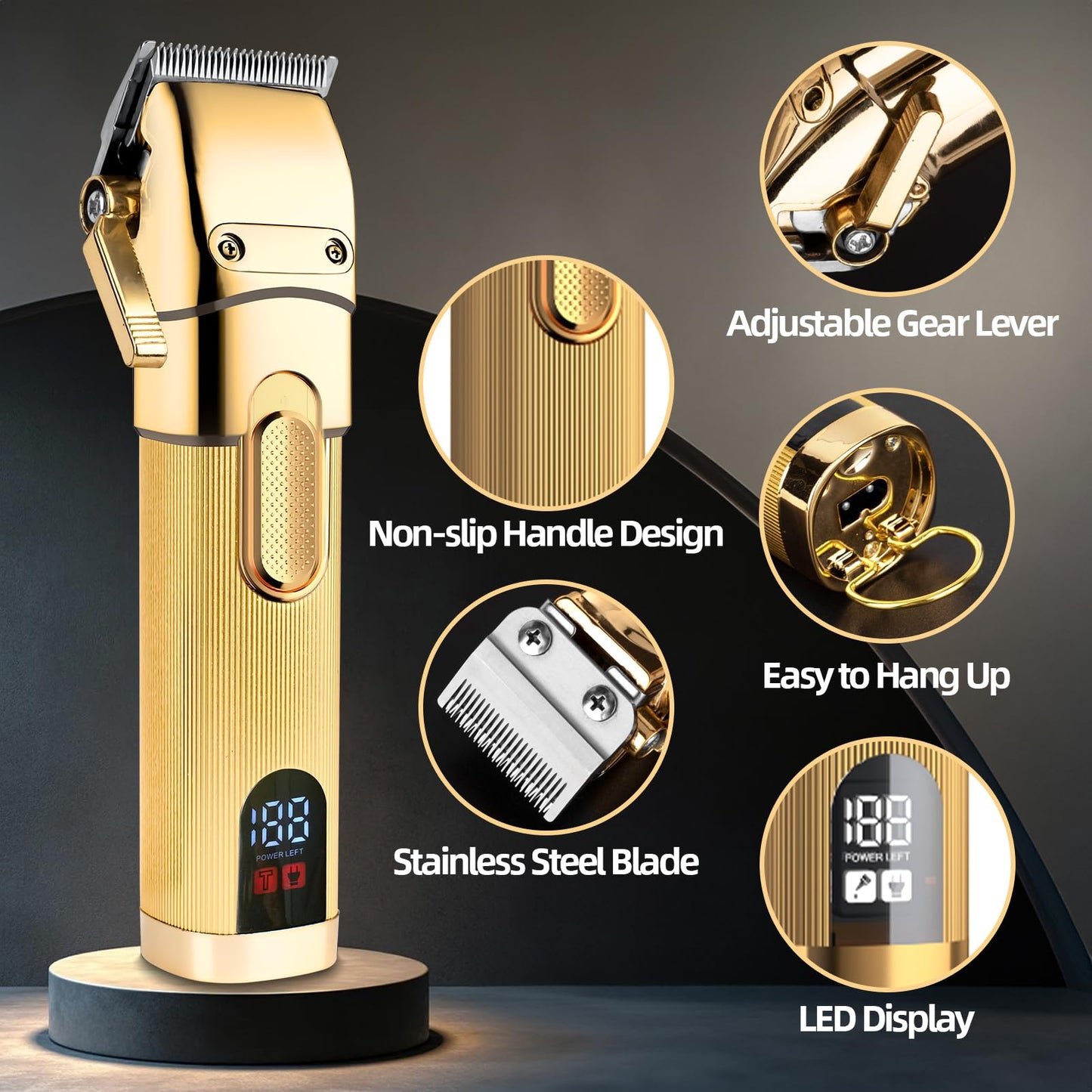 Hair Clippers for Men - Cordless Grooming Kit, Professional Barber with LED Display,Rechargeable Beard Trimmer,Gifts for(Pupre) Beauty and Personal Care QDKVTNDJZ