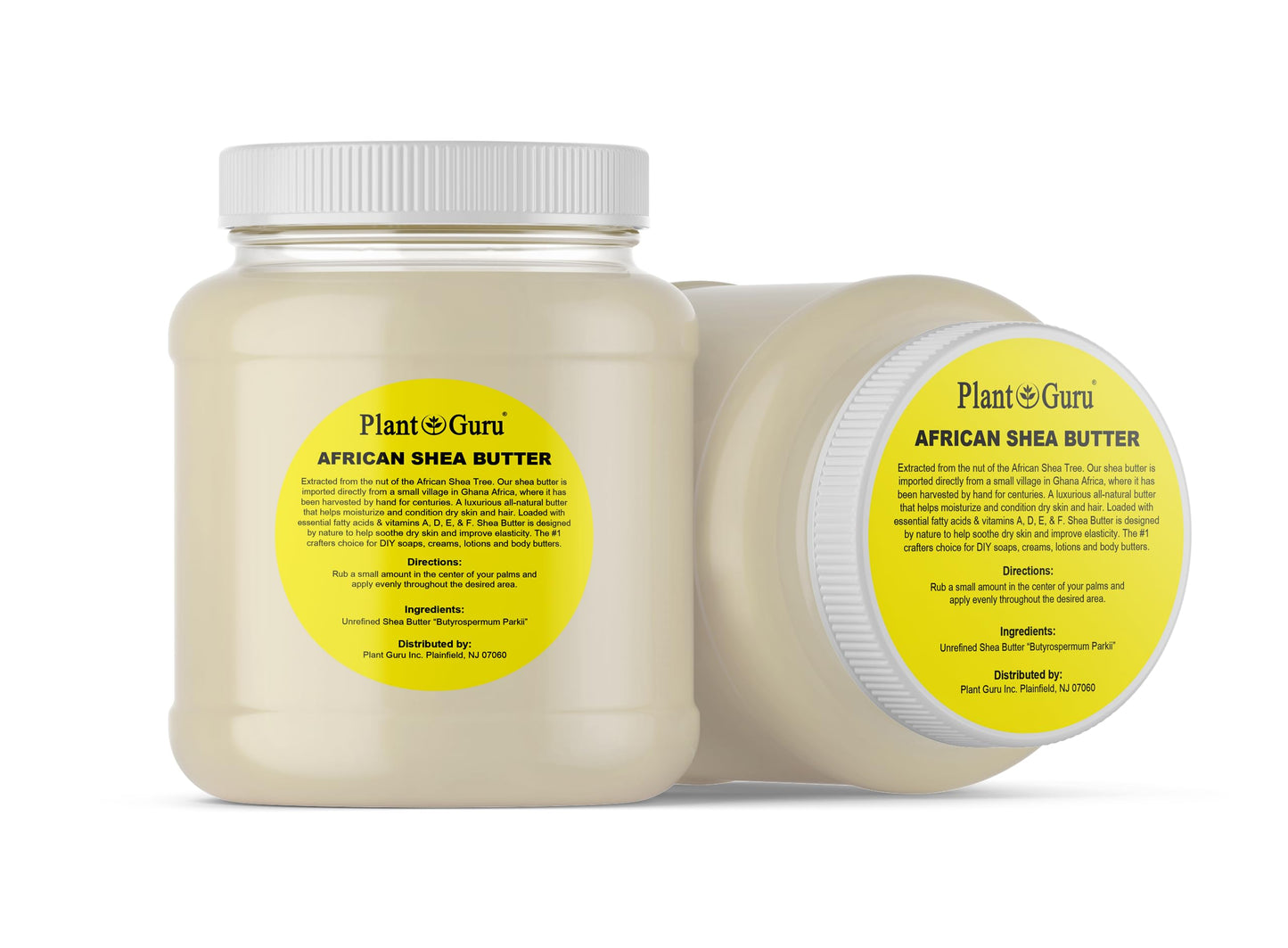 Plant Guru Raw African Shea Butter 3 lbs. Bulk 100% Pure Natural Unrefined IVORY Grade A - Ideal Moisturizer For Dry Skin, Body, Face And Hair Growth Beauty & Personal Care Plant Guru