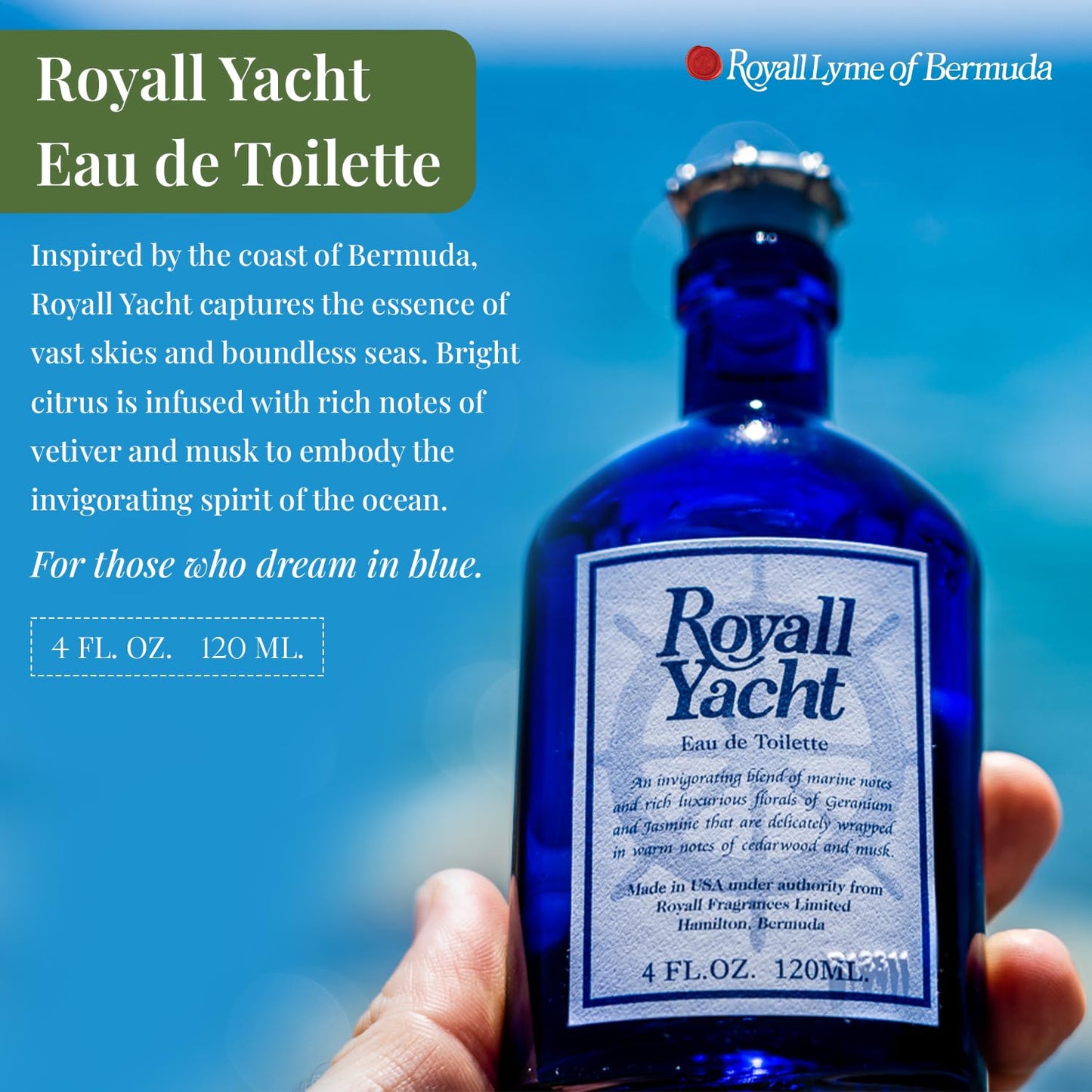 Royall Yacht Eau de Toilette, Classic Aftershave Cologne for Men with Bay Rum, Royal Lyme Fine Perfume Scent, Fragrance Gift, Masculine Grooming Beauty & Personal Care ROYALL LYME