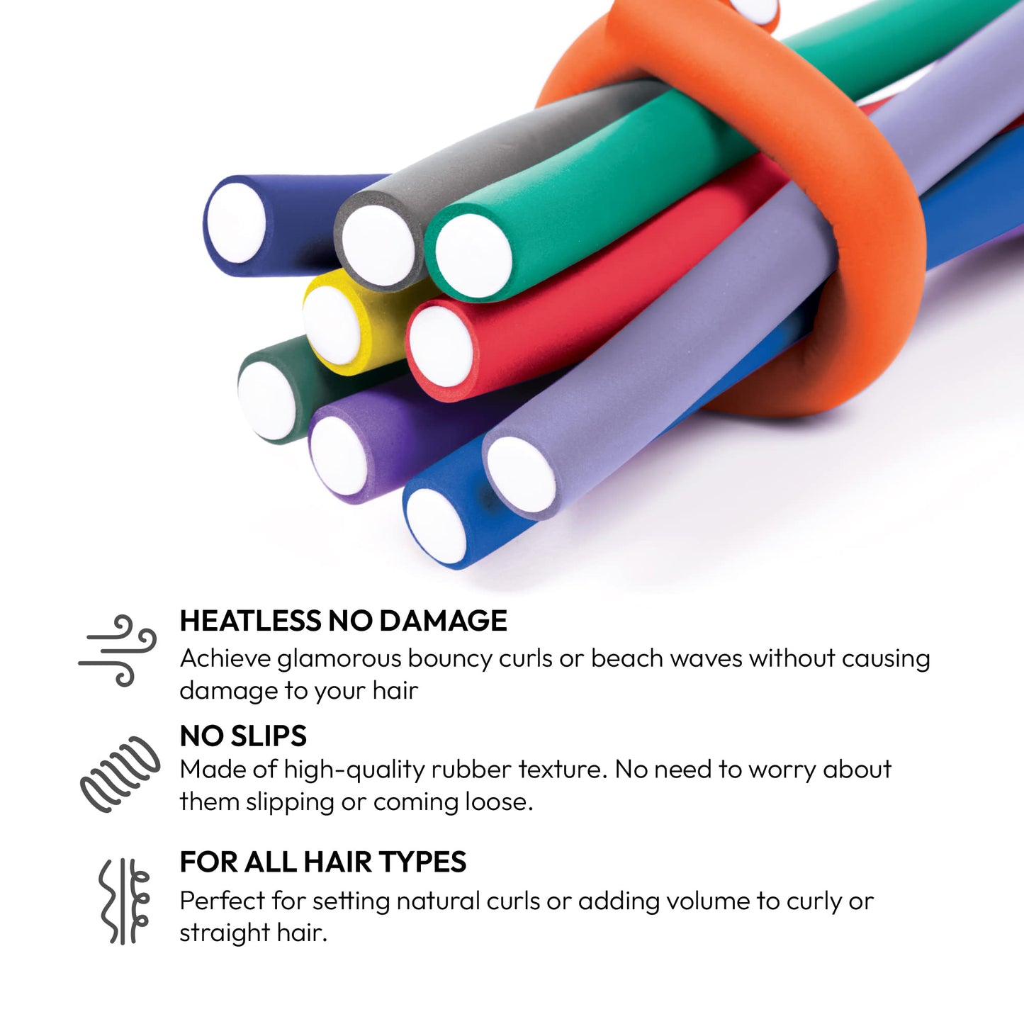 Red by Kiss 30 PCS Flexi Rods, Flexible Curling Rods, Twist Foam Hair Rollers, No Heat Hair Curlers 10" Sets Beauty & Personal Care Red by Kiss