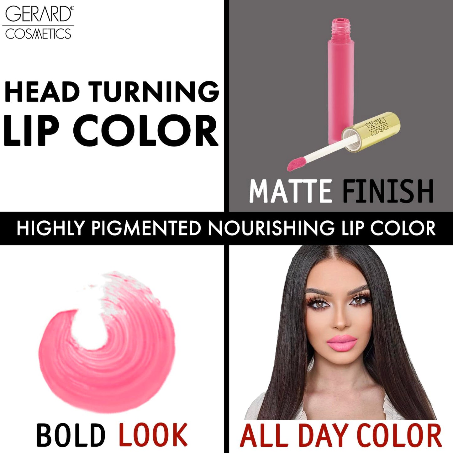 Gerard Cosmetics HydraMatte Liquid Lipstick Honeymoon, Pink Lipstick with Matte Finish, Long Lasting and Non Drying, Super Pigmented Fully Opaque Lip Beauty & Personal Care Gerard Cosmetics