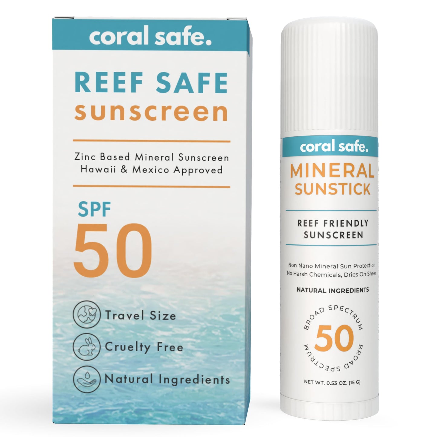 Reef Safe Sunscreen SPF 50 Facestick - Biodegradable, Hawaii & Mexico Approve, Zinc, Vitamin E, Oxybenzone & Octinoxate Free, Water Resistant, Natural Beauty & Personal Care Coral Safe