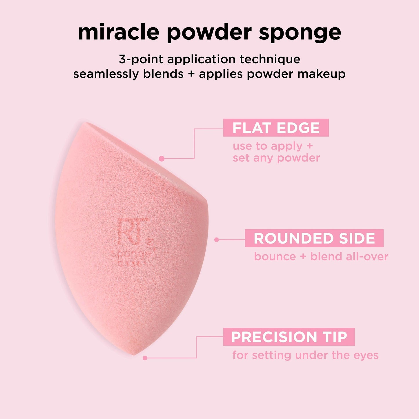 Real Techniques Miracle Powder Sponge, Makeup Blending Sponge For Powder Products, Set Makeup For Natural Finish & Cloud Skin, Buildable Coverage Beauty & Personal Care Real Techniques