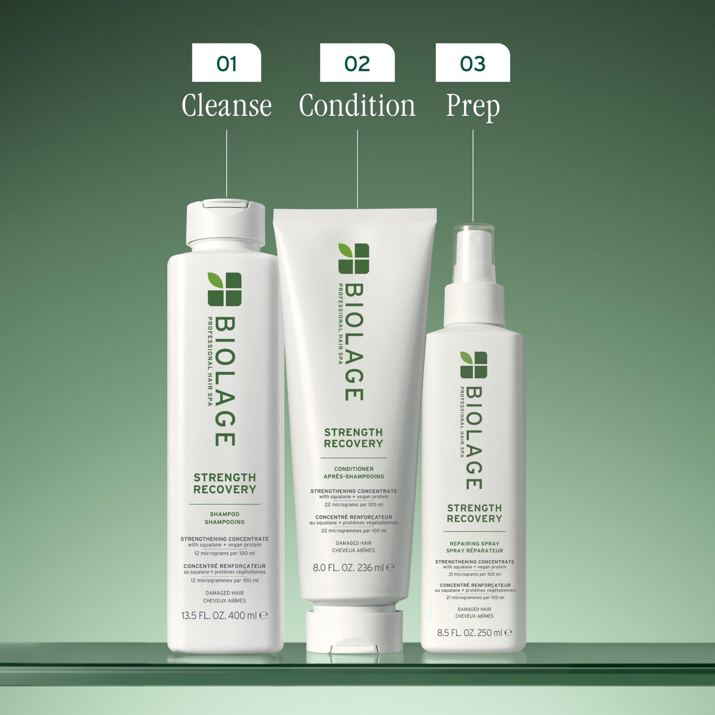 Biolage Strength Recovery Shampoo - Reduces Breakage & Detangles, Instantly Strengthens and Moisturizes, For Damaged Hair, With Olive Squalane & Vegan Beauty & Personal Care Biolage