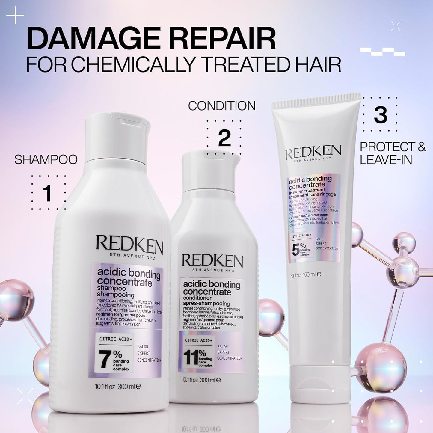 Redken Acidic Bonding Concentrate Conditioner For Damaged Hair Repair - Strengthens and Repairs Weak and Brittle Hair, Sulfate-Free, With Citric Acid Beauty & Personal Care Redken