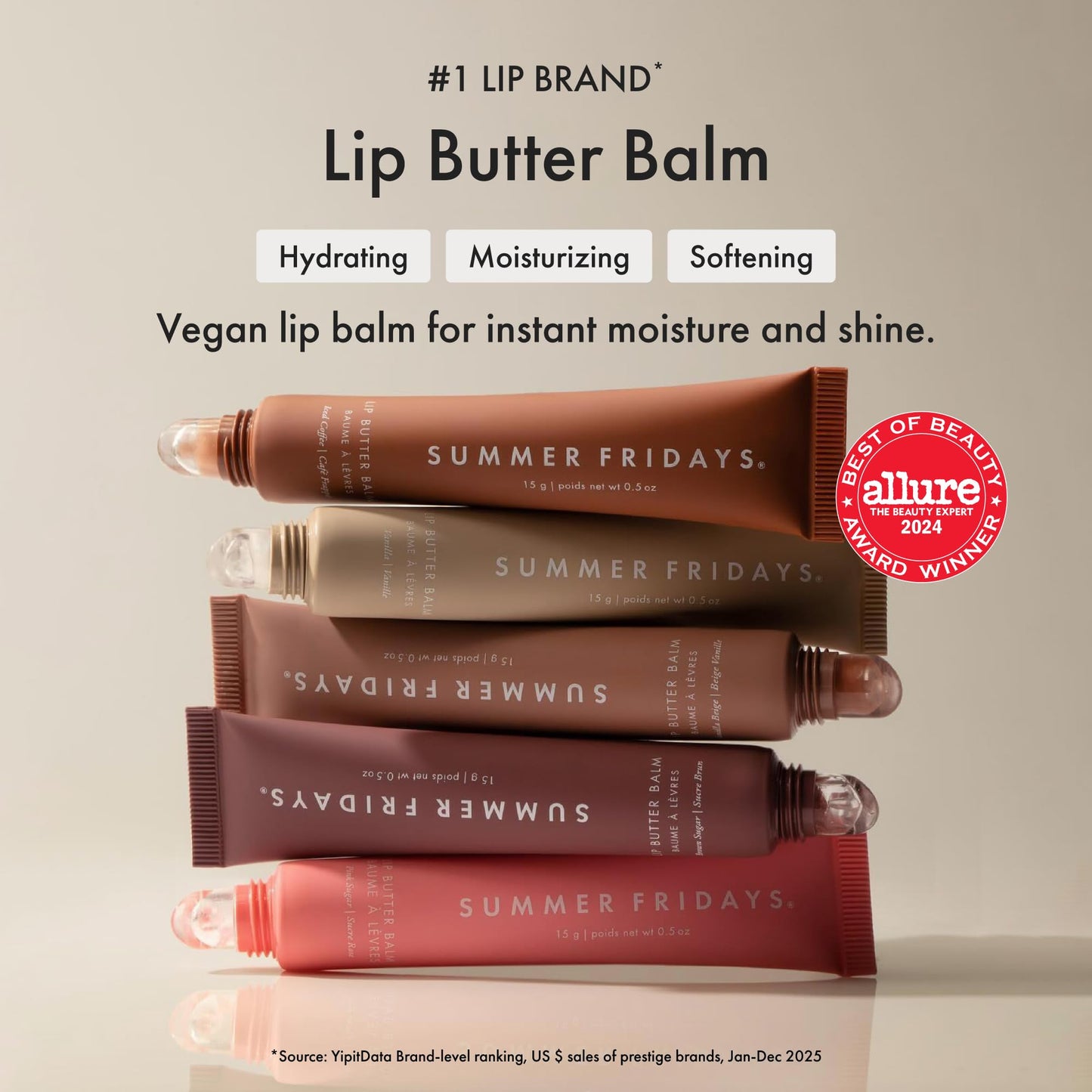 Summer Fridays Lip Butter Balm - Moisturizing Lip Gloss for Instant Shine + Sheer Color - With Nourishing Shea Butter - Everyday Makeup + Skin Care Beauty and Personal Care Summer Fridays