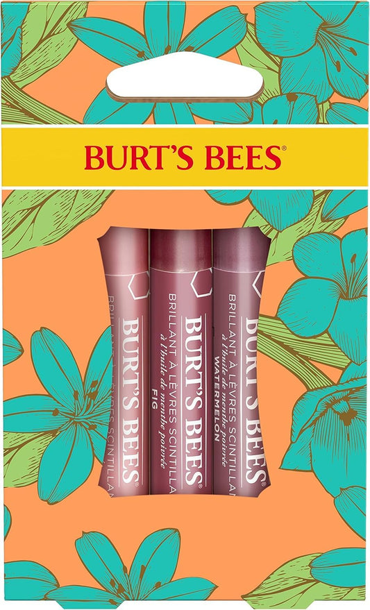 Burt's Bees Lip Balm Spring Gifts, 3 Nourishing Lip Care Shimmers for All Day Glow, Kissable Color Spring Gift Set -Peony, Fig & Rhubarb (Packaging Beauty & Personal Care Burt's Bees