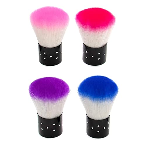 AUEAR, 4 Pack Multicolor Nail Powder Brush Dust Brushes Art Cleaner Cleaning Tools for Women and Girls Beauty & Personal Care AUEAR