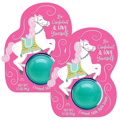 Cait + Co Relaxing Bath Bomb Giftable, 3.5 Ounce Coconut Milk Recipe, Amber and Moss Scent, Horse - Pack of 2 Beauty & Personal Care Cait + Co