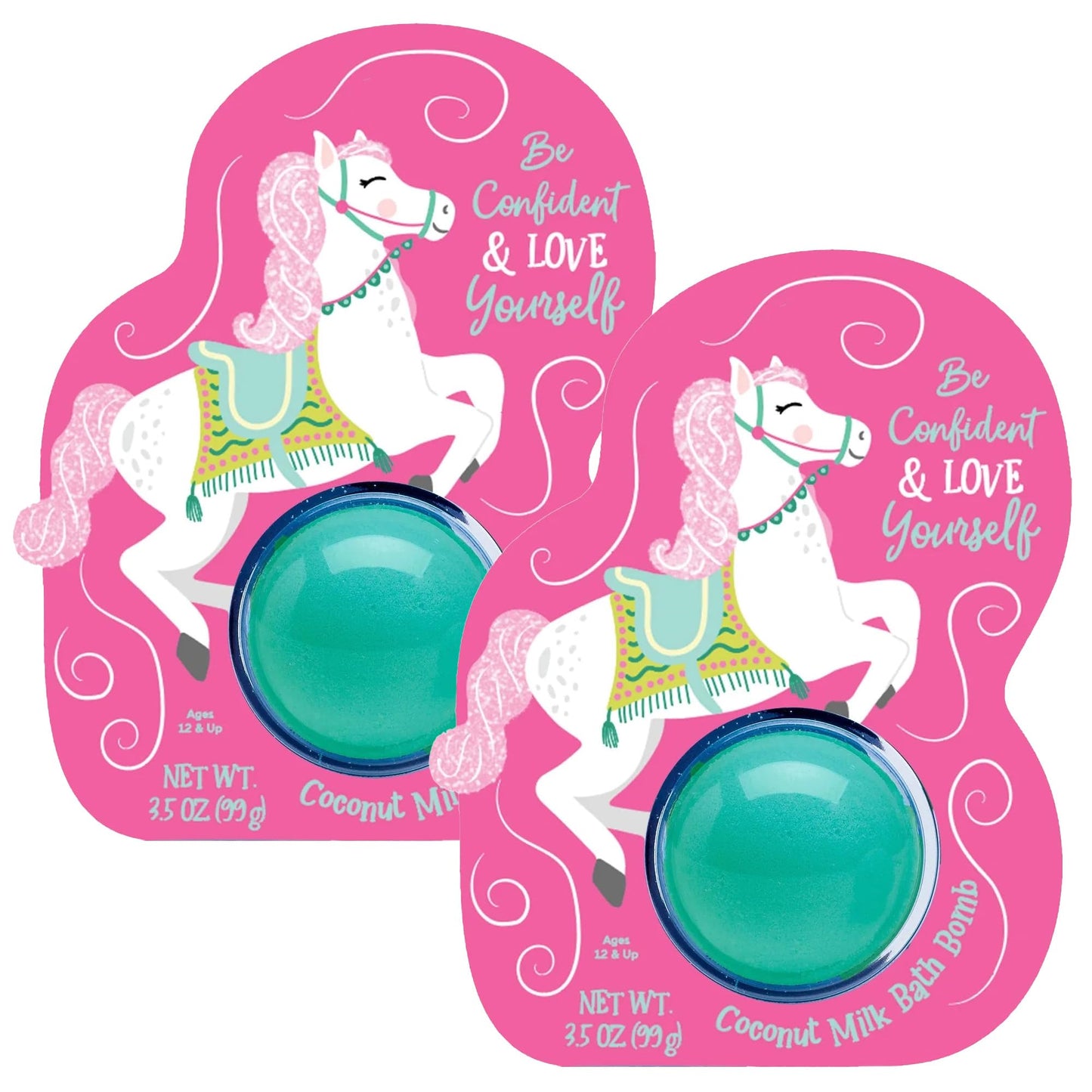 Cait + Co Relaxing Bath Bomb Giftable, 3.5 Ounce Coconut Milk Recipe, Amber and Moss Scent, Horse - Pack of 2 Beauty & Personal Care Cait + Co