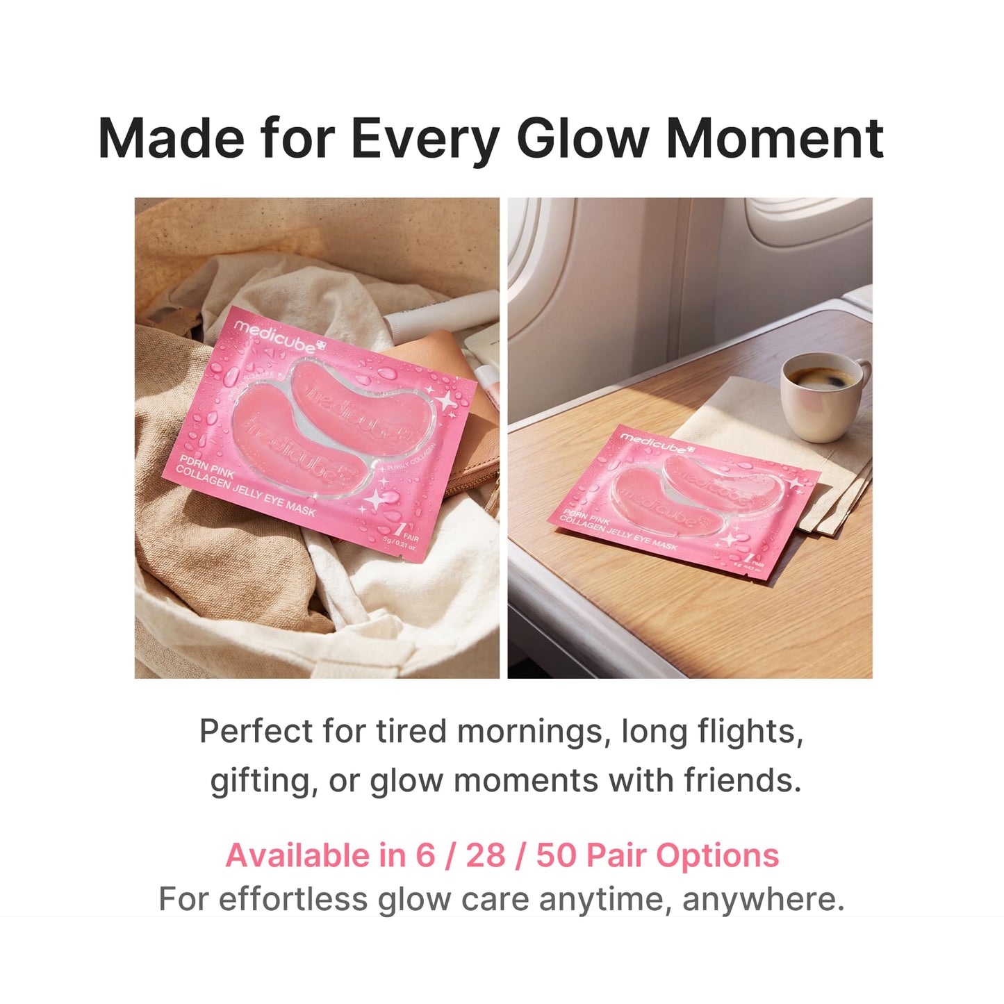 medicube Jelly Eye Mask PDRN Pink Collagen | Hydrogel Eye Patches with PDRN, Collagen, NAD | Refreshing for Puffy, Tired Eyes | Firming for Look Beauty and Personal Care medicube