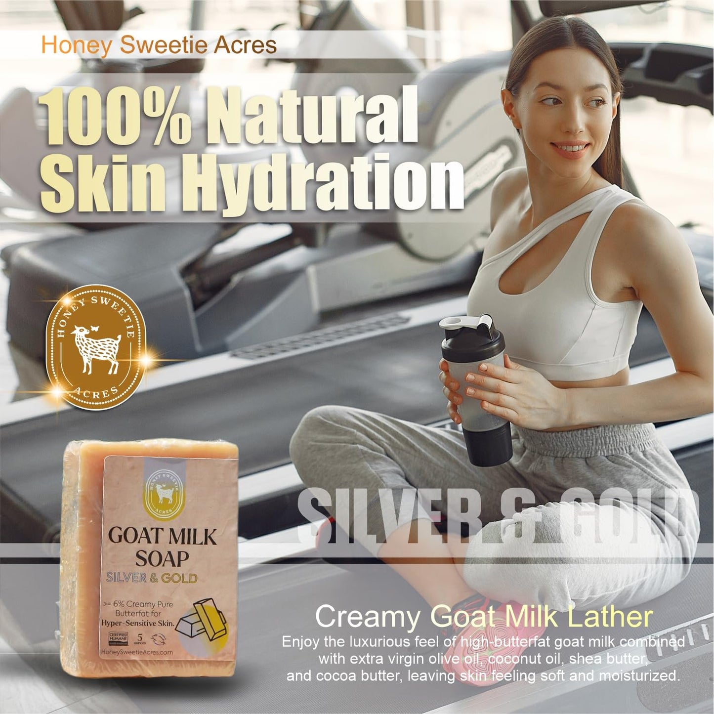 Honey Sweetie Acres Silver and Gold Goat Milk Soap - Handmade 5 oz Bar, Made with Natural Ingredients, Moisturizing & Gentle, Made in the USA Beauty & Personal Care Honey Sweetie Acres