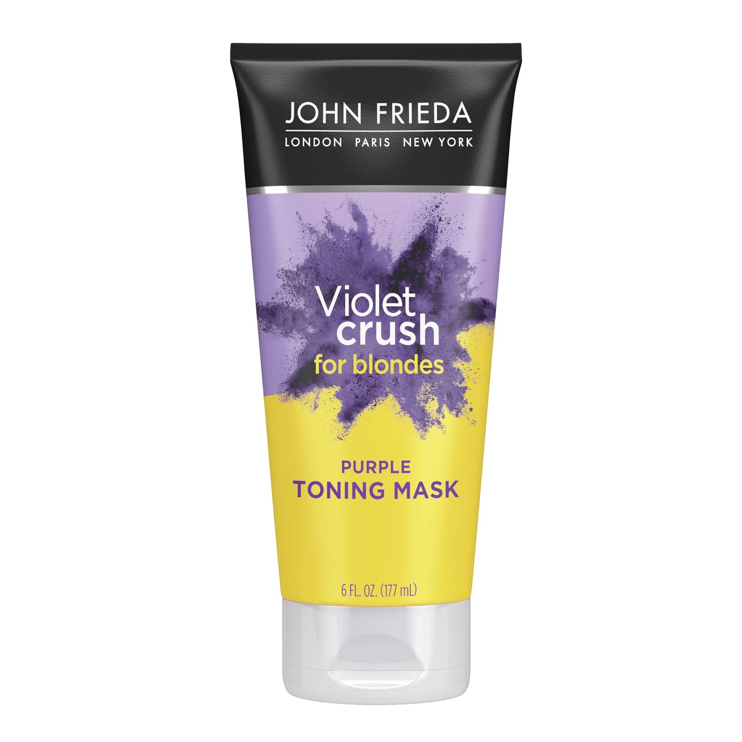 John Frieda Violet Crush Purple Toning Mask, Removes Brassy Tones, Smooths Damaged Hair Cuticles for Cooler, More Luminous, Salon-Fresh Blonde. Safe Beauty & Personal Care John Frieda