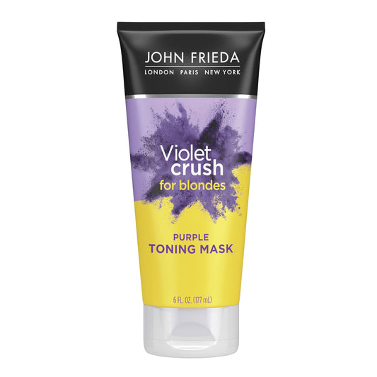 John Frieda Violet Crush Purple Toning Mask, Removes Brassy Tones, Smooths Damaged Hair Cuticles for Cooler, More Luminous, Salon-Fresh Blonde. Safe Beauty & Personal Care John Frieda
