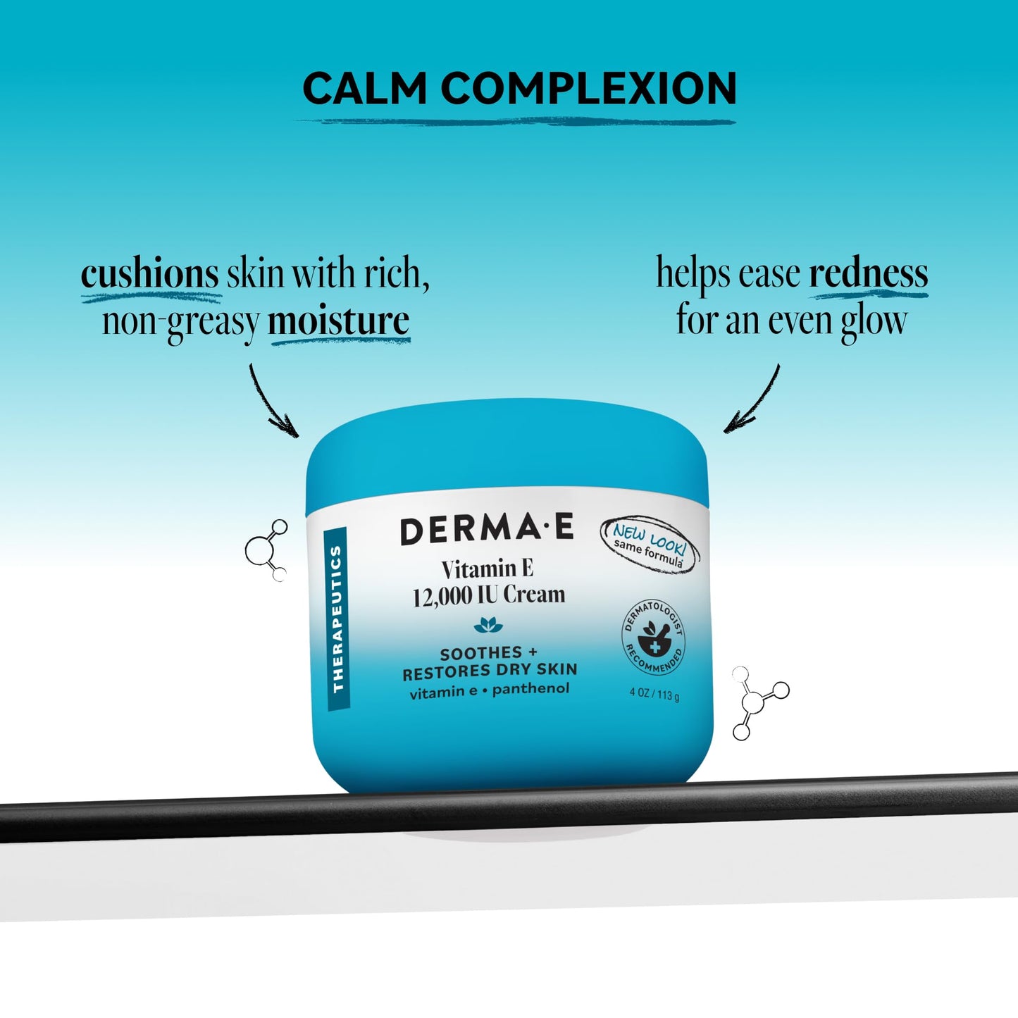 Derma E Vitamin E 12,000 IU Cream - Moisturizer for Face and Body - Multi-purpose Face Cream, Hand Cream and Body Lotion Soothes and Protects, 4 oz Beauty & Personal Care Derma E
