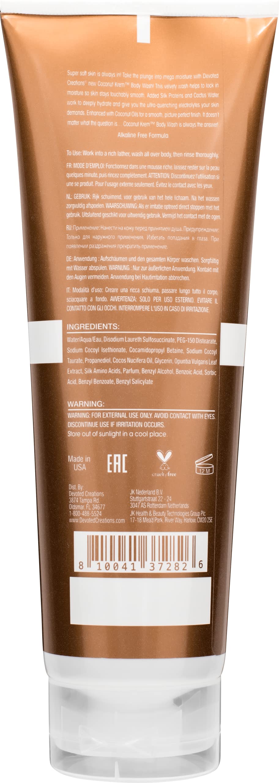Devoted Creations Coconut Krem Body Wash - Coconut Infused Mega Moisturizing Body Wash with Silk Proteins and Cactus Water for Ultra Rich Hydration Beauty & Personal Care Devoted Creations