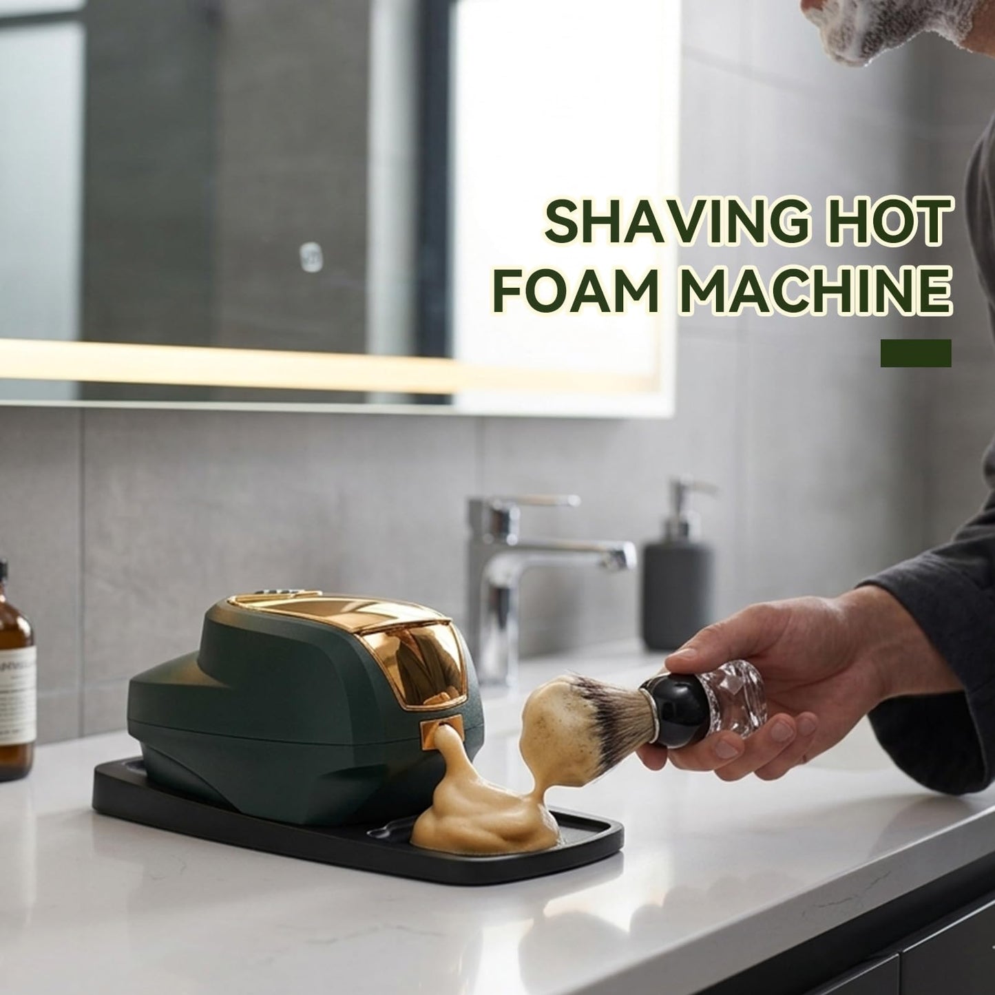 Electric Hot Lather Machine, Professional Large Capacity Shaving Cream Warmer Barber Shaving Cream Dispenser Shop Accessories for Home Salon Barber Beauty and Personal Care Gsycle