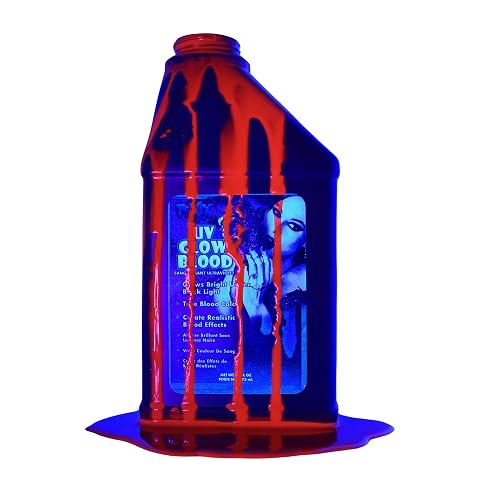TOXIX UV Fake Blood - 16 fl oz GLOWS Under Blacklight Red Fake Blood for Halloween, SFX Makeup, Cosplay, Safe, Washable, SHAKE WELL BEFORE EACH USE! Beauty & Personal Care TOXIX