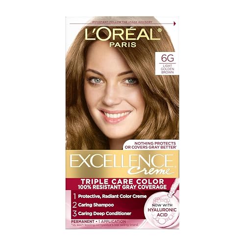 L'Oreal Paris Excellence Creme Triple Protection Hair Color, [6G] Light Golden Brown 1 ea Beauty & Personal Care L'Oreal Paris