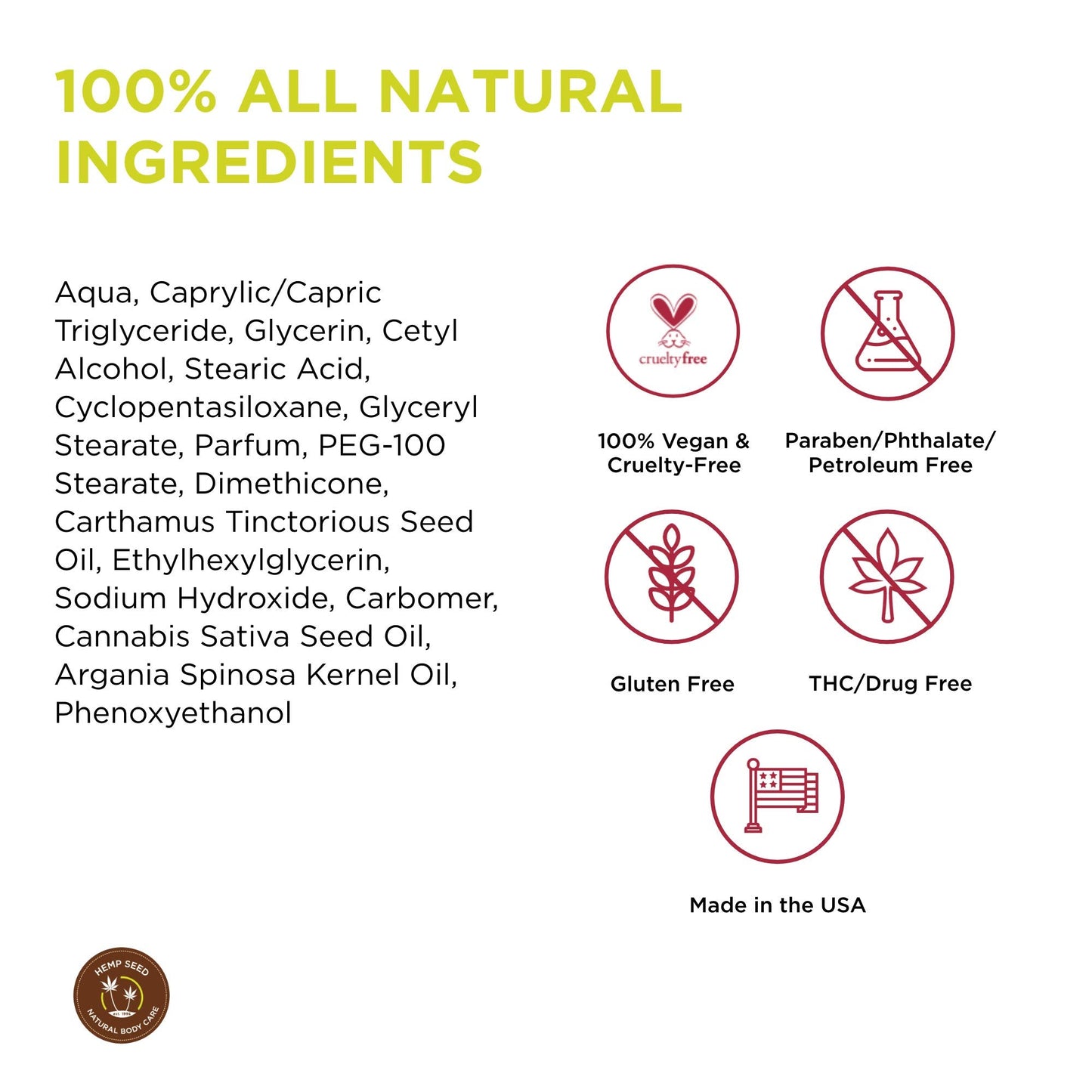 Hemp Seed Hand & Body Lotion, Nag Champa Scent - 7 Fl Oz - Soothe Dry Skin - Argan Oil, Hemp Seed Oil - Light, Non-Greasy Formula - Vegan & Cruelty Beauty & Personal Care Earthly Body