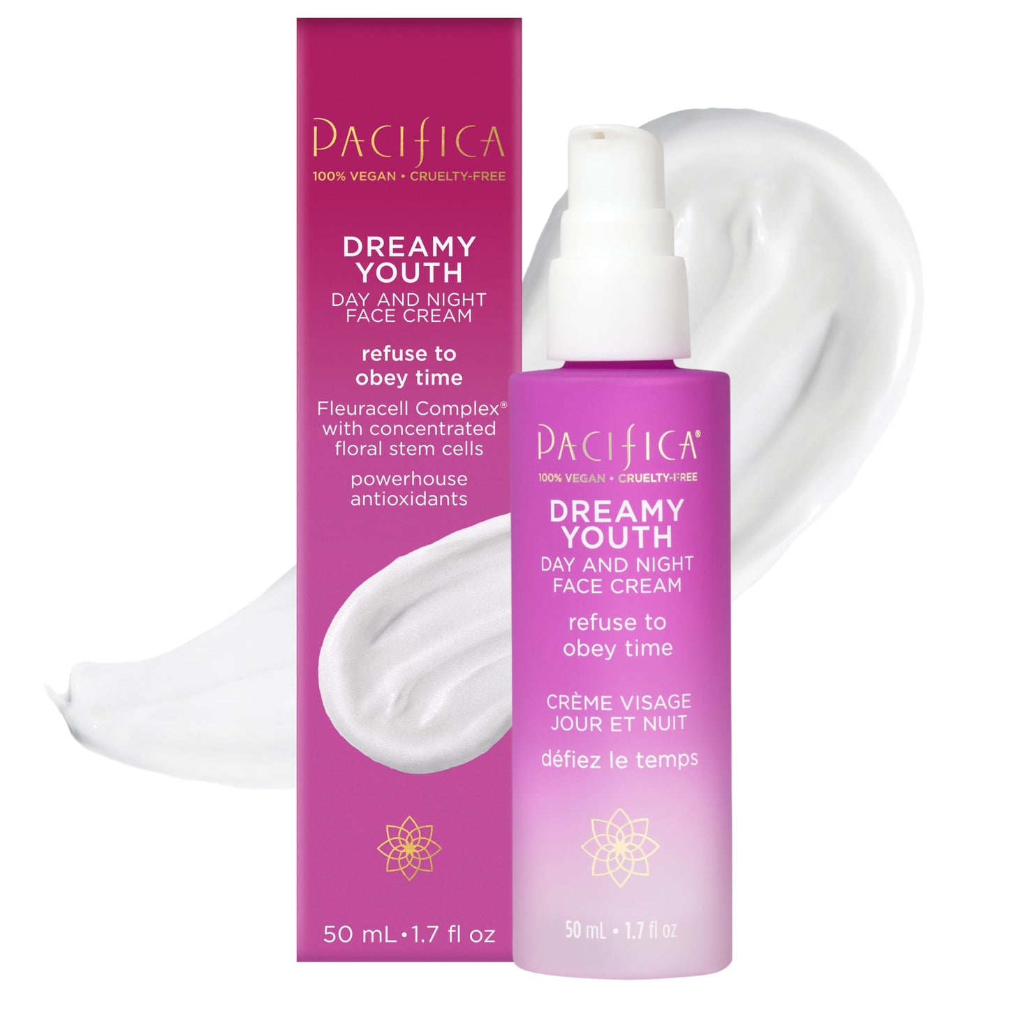 Pacifica Face Moisturizer Lotion - Dreamy Youth Day & Night Face Cream, Daily Skincare, Grapeseed Oil, Peptides, Hydrating, Facial Lotion, Skincare Beauty & Personal Care Pacifica