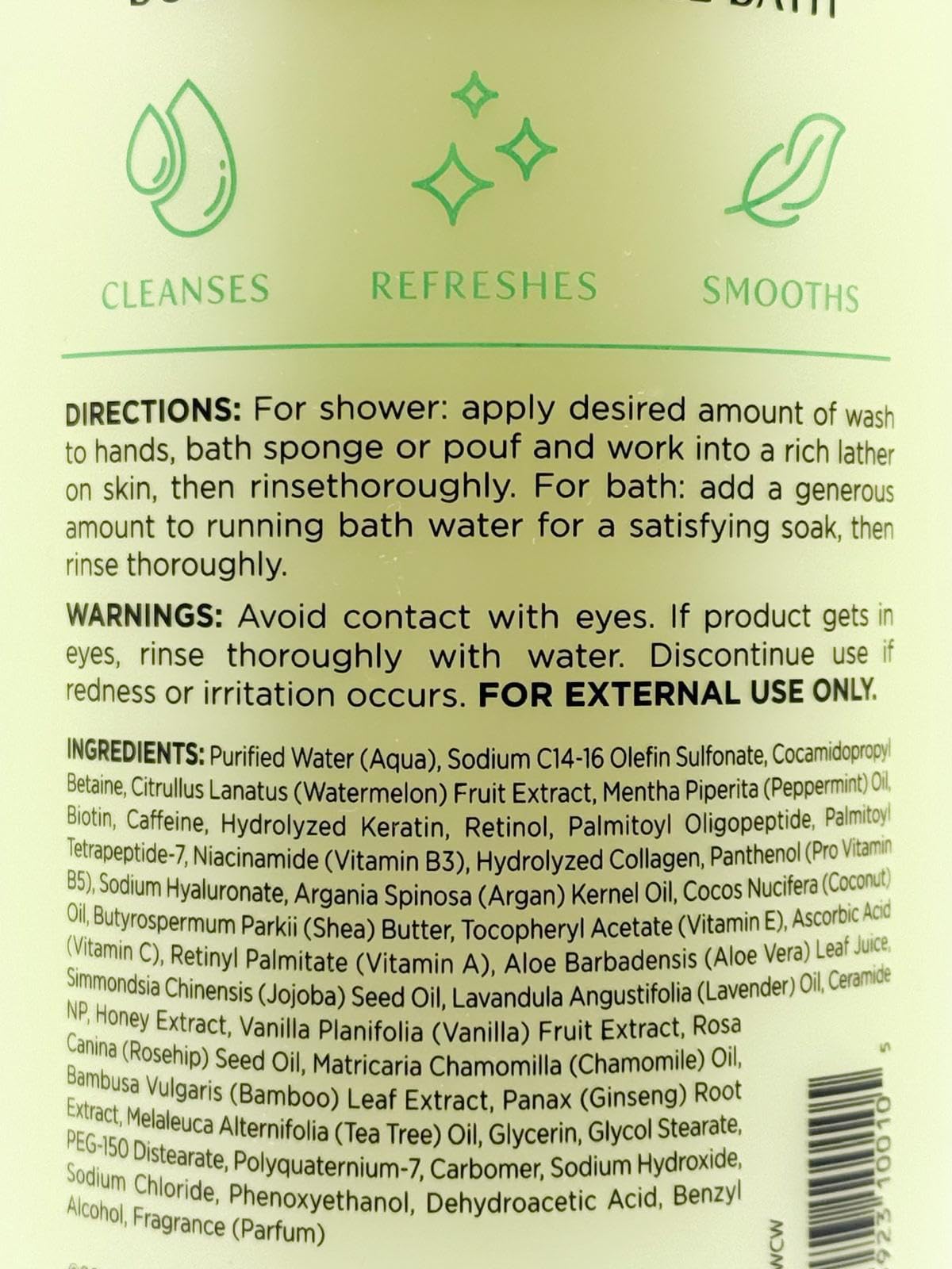Bath Lounge Watermelon & Fresh Mint Body Wash and Bubble Bath, 32 fl oz, Dual-Action Formula Beauty & Personal Care Bath Lounge