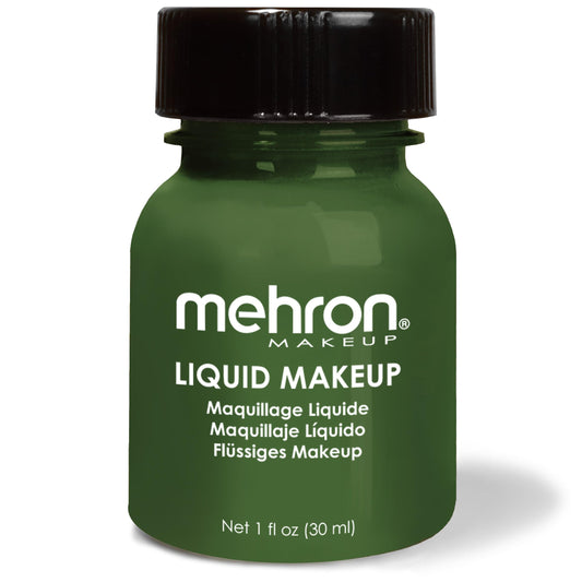 Mehron Makeup Liquid Makeup | Face Paint and Body Paint Perfect for Halloween, Cosplay I Air Brush Compatible Body Paint (1 oz) (GREEN) Beauty & Personal Care Mehron