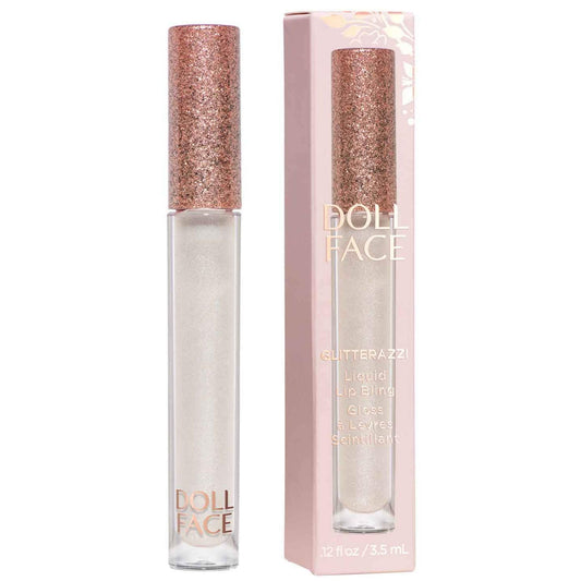 Doll Face Lip Gloss | Glitterazzi Liquid Lip Bling | Topping Glitter with a Glossy Shine for Lips | Sheer Finish | Cruelty-Free | Platinum Beauty & Personal Care Doll Face