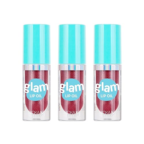 NICKA K NEW YORK Glam Lip Oil, Long Lasting, Tinted Lip Gloss, Nourihes, Hydrates, Jumbo Applicator, Natural Glossy Tint for Ultimate Effect (Sangria Beauty & Personal Care NICKA K NEW YORK