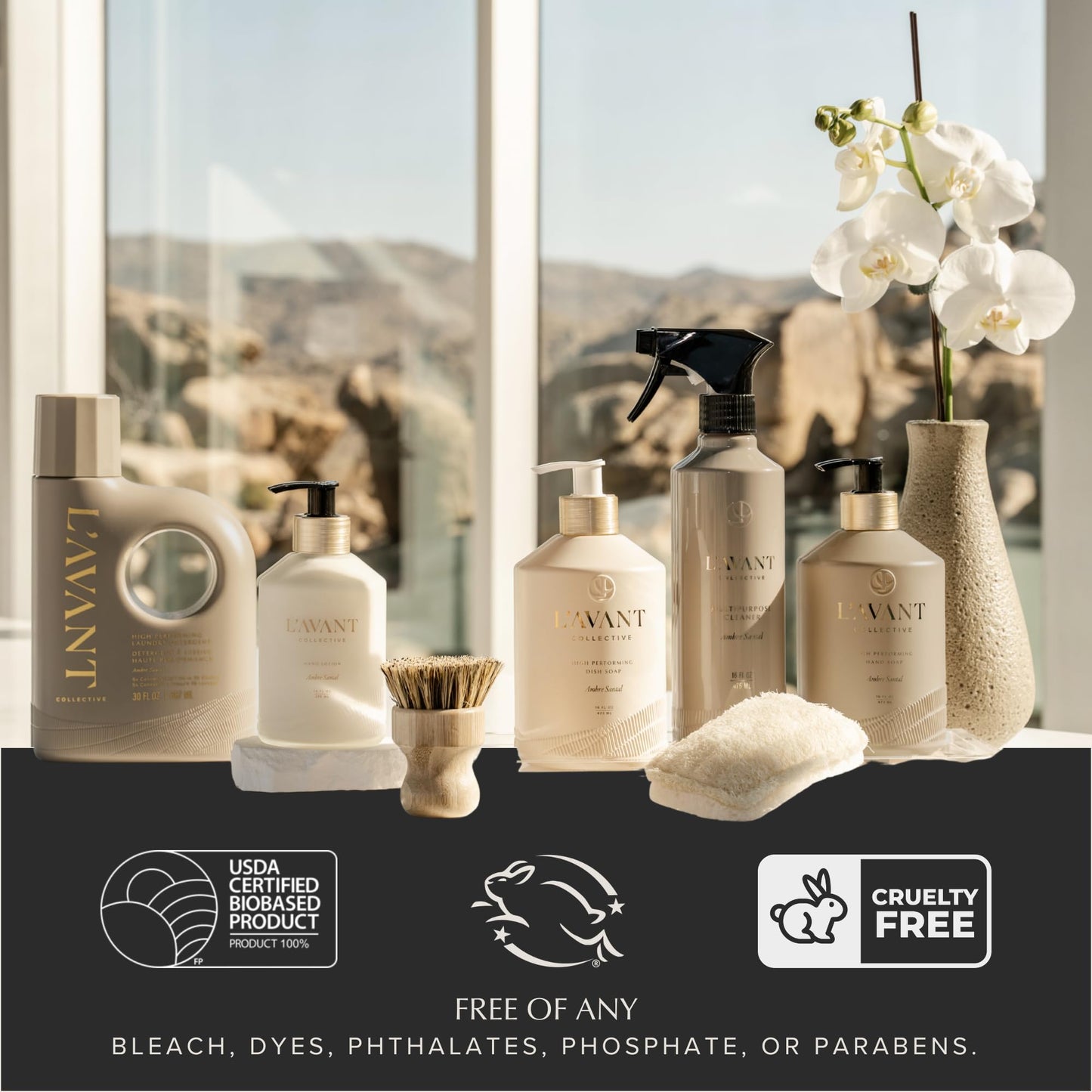 L'AVANT Collective Natural Luxury Hand Soap | Plant-Based, Non-Toxic & Moisturizing, Safe for Kids & Pets, Refillable Glass Bottle with Pump, 16 Fl Beauty & Personal Care L'AVANT Collective