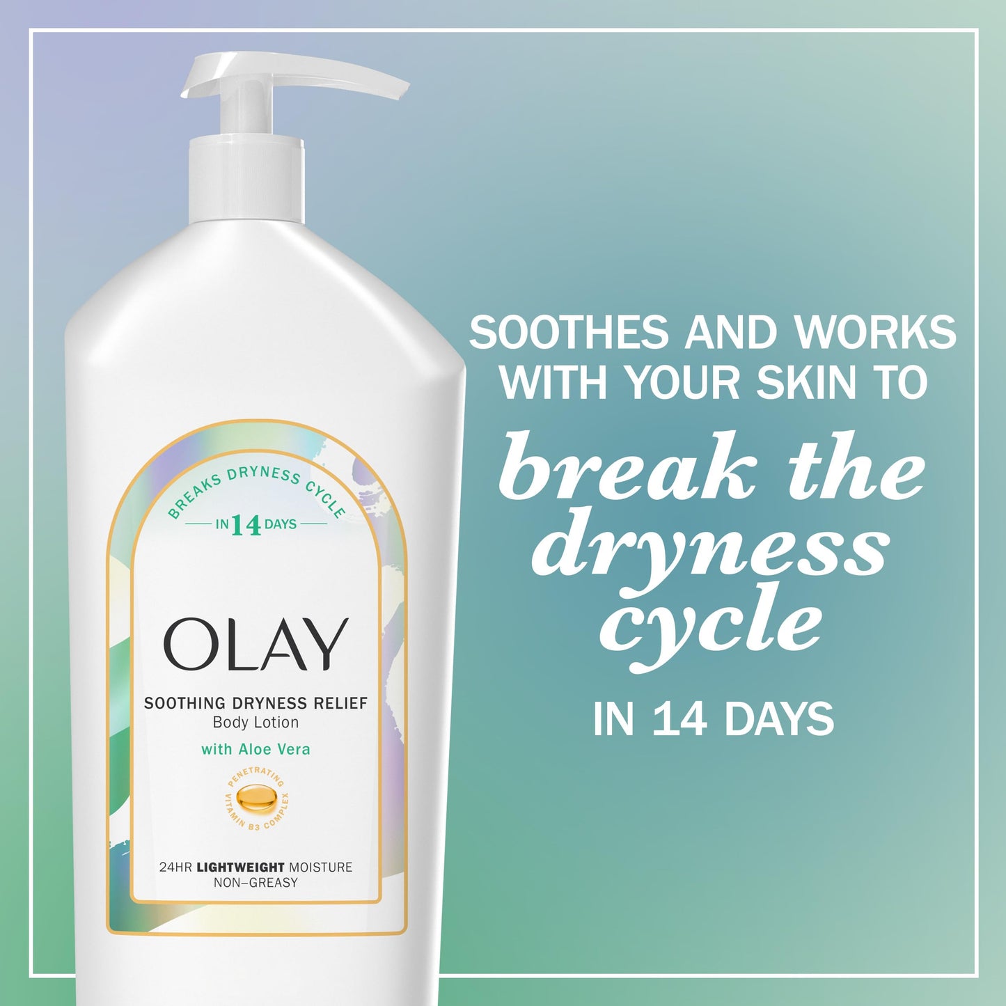 Olay Body Lotion for Women, Soothing Dryness Relief, 24hr Moisturizing & Deep Hydration, Absorbs Instantly, Penetrating Vitamin B3 Complex, For All Beauty & Personal Care Olay