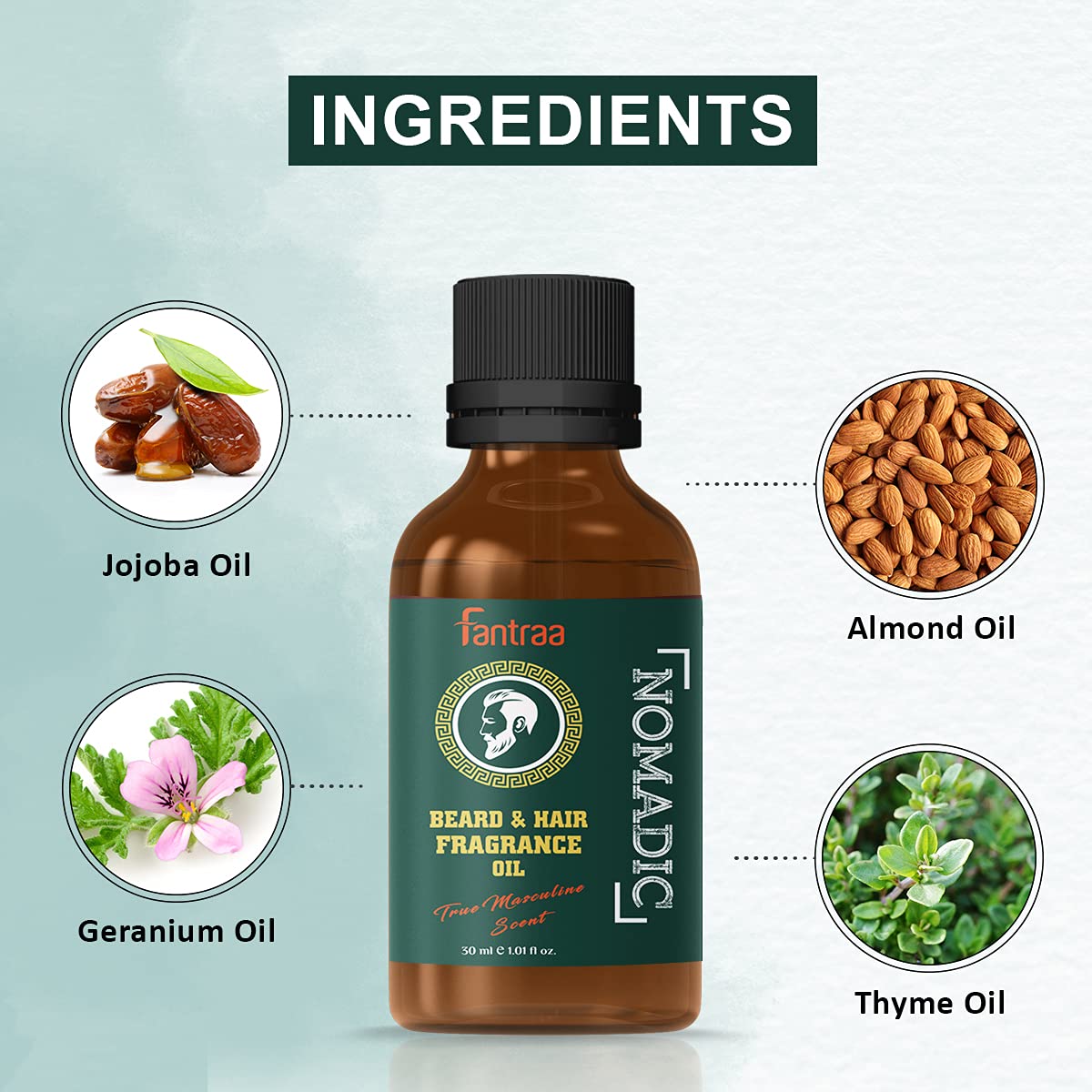 Fantraa Beard and Hair Fragrance Oil - 30 ml (Nomadic) Beauty and Personal Care Fantraa