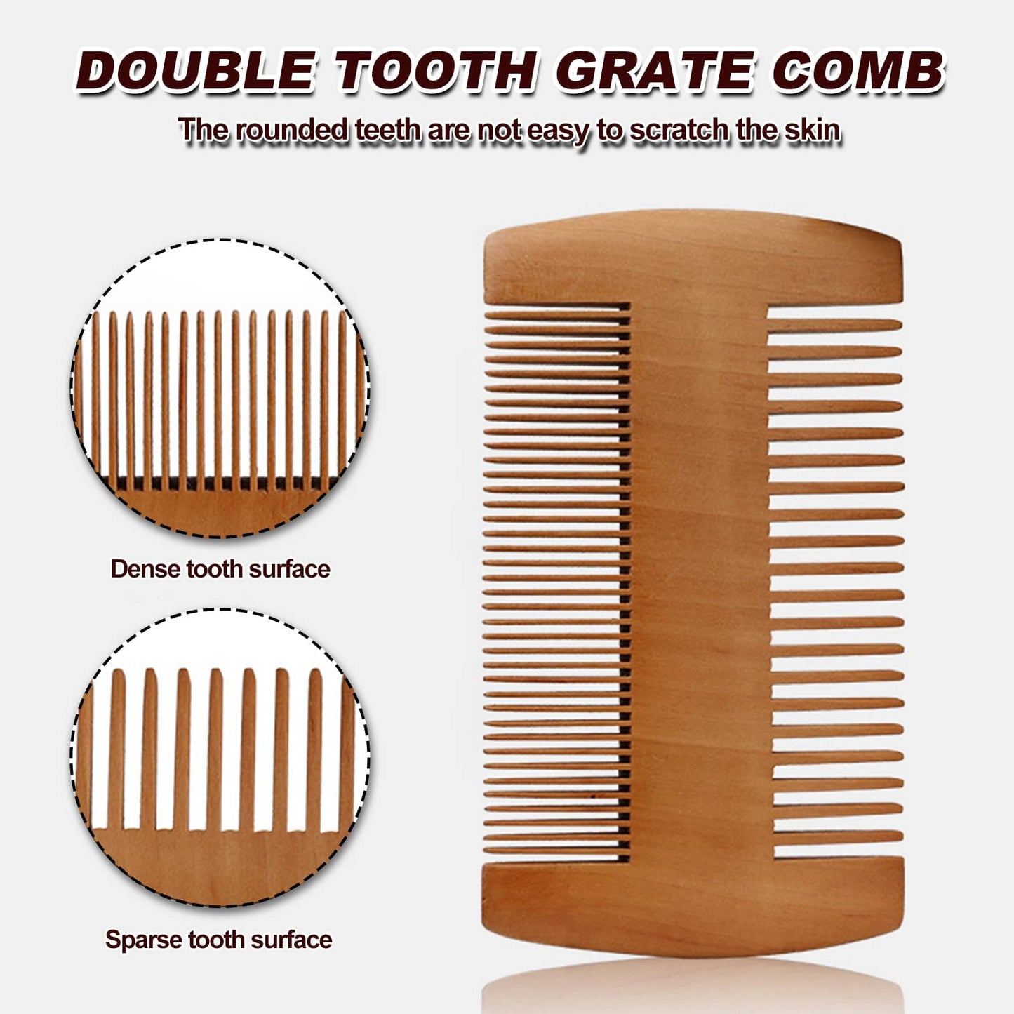 Wooden Beard Grooming Set, 2-Piece Boar Bristle Brush and Comb Kit for Men's Facial Hair Care and Styling Beauty and Personal Care FITALA