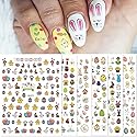 Easter Nail Art Stickers Decals, 3D Self-Adhesive Cartoon Bunny Egg Chicken Nail Decals for Women Girls Easter Day DIY Nail Decoration 6 Sheets Beauty & Personal Care Rhdun