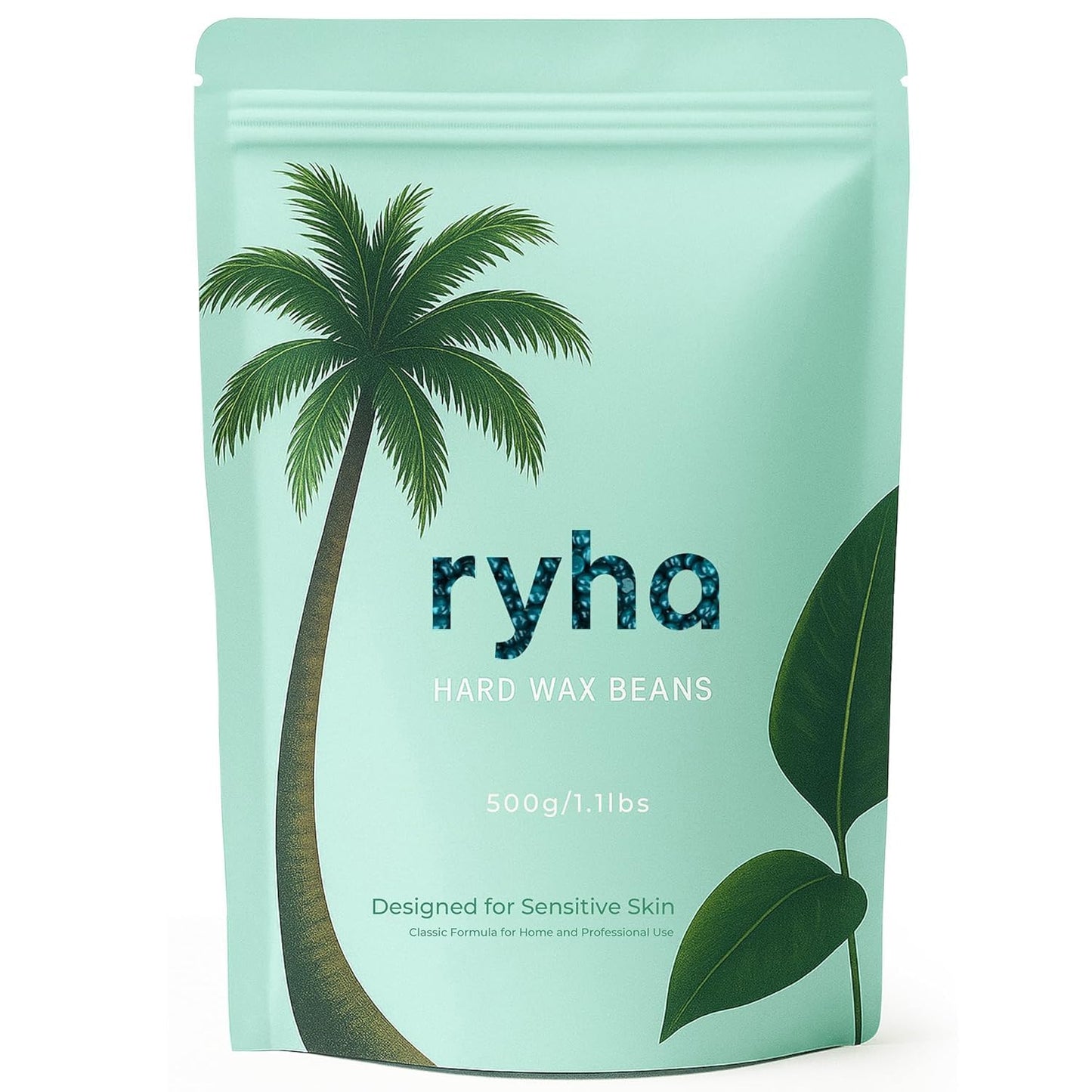 ryha Hard Wax Beads, 1.1lb, Green Sandalwood, For Sensitive Skin, Ideal for Body, Arms, legs, Face and Bikini, Refill Wax Beads for for Wax Warmer, At Beauty and Personal Care ryha