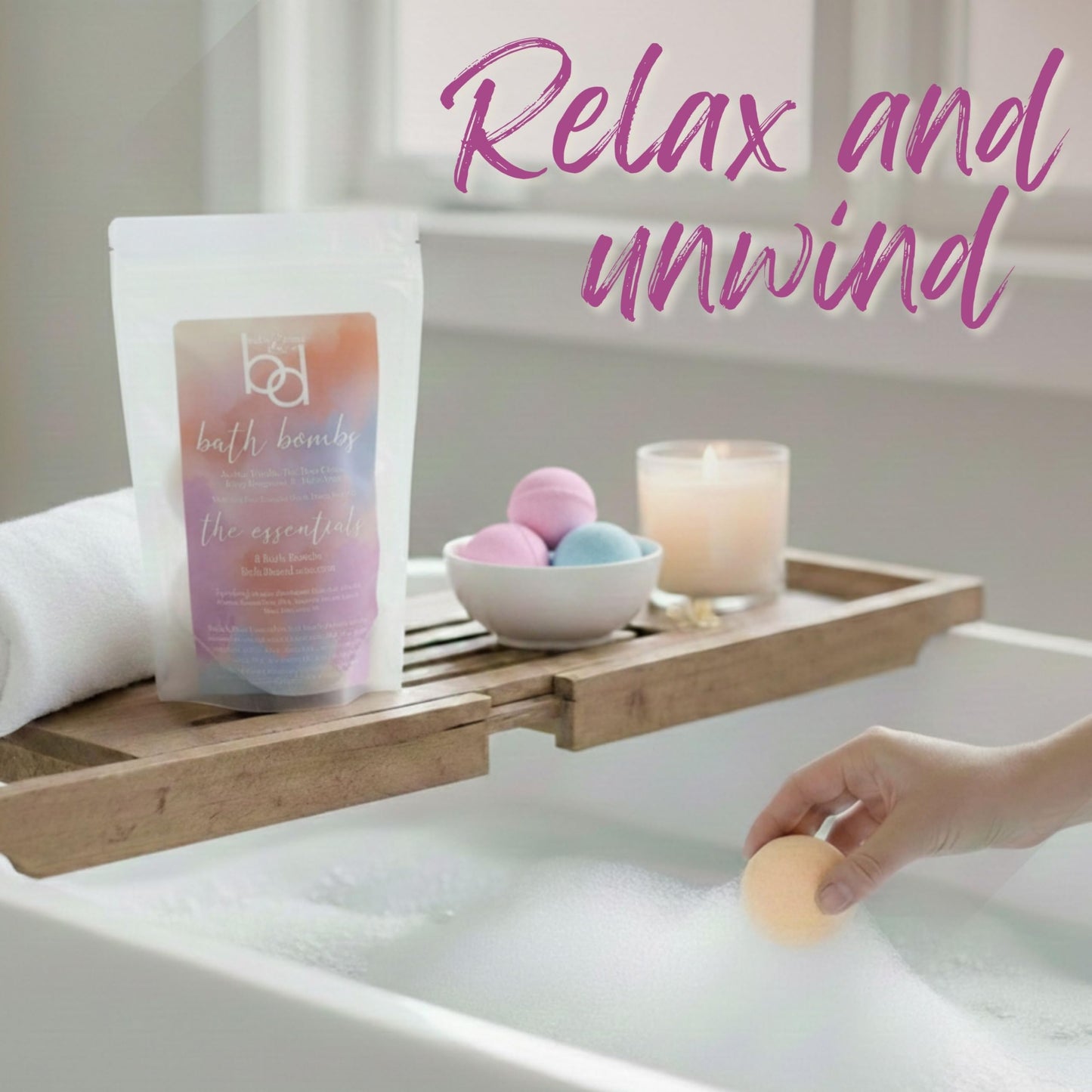 Belle & Beau Luxe Essentials Variety Pack Hemp Bath Bombs - Made with Organic Hemp Seed Oil and Pure EO - Vanilla, Tea Tree Citrus, Bergamot Berry Beauty and Personal Care BB BELLE & BEAU LUXE