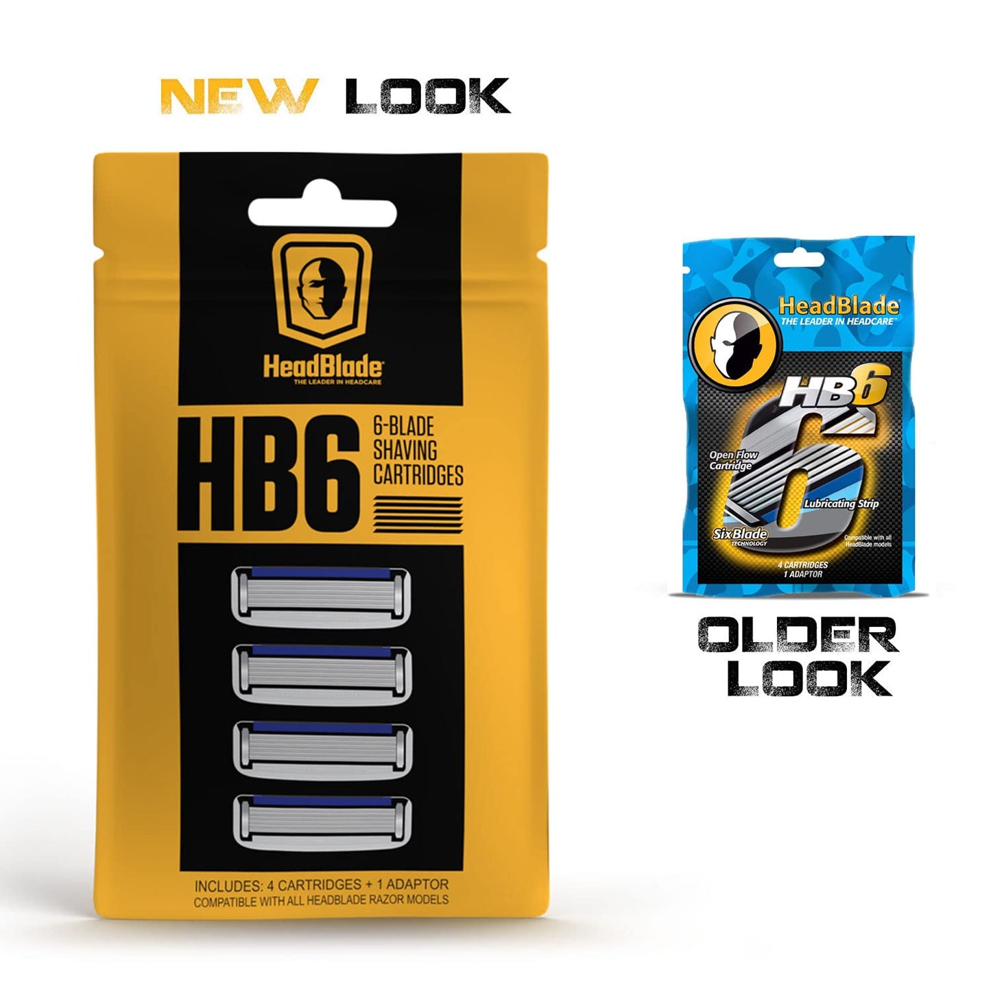 HeadBlade Men's HB6 Refill Shaving Razor Blades - 6 Stainless Steel Blades for No Tugging or Pulling, Shave Less, Works for Face, Body, and Scalp (12 Beauty and Personal Care HeadBlade
