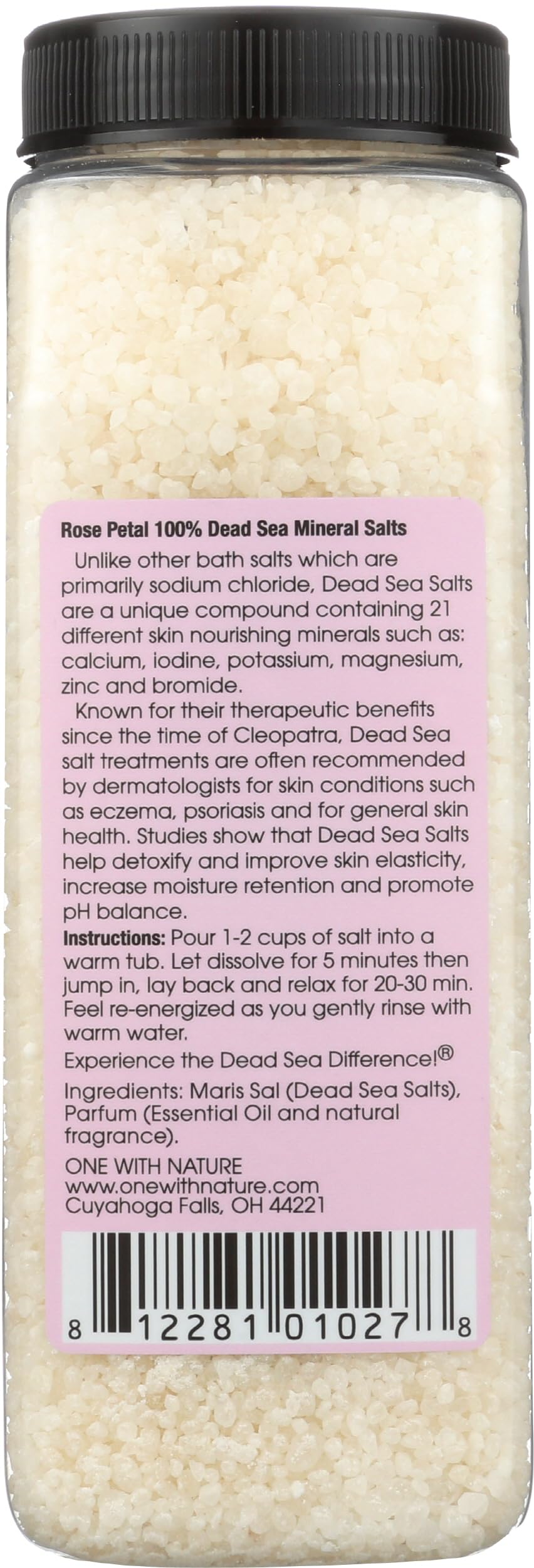 Bath Salts, Rose Petal 32 oz by One with Nature (Pack of 2) Beauty and Personal Care One With Nature